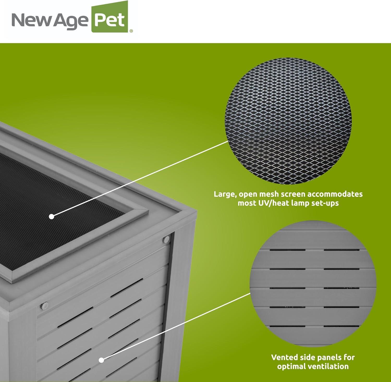 New Age Pet® ECOFLEX® 36 in. Mojave Reptile Terrarium Lounge - Durable Composite Habitat with Ventilated Side Panels, Removable Sliding Glass Doors and Mesh Screen Top for UV/Heat Lamp Setup