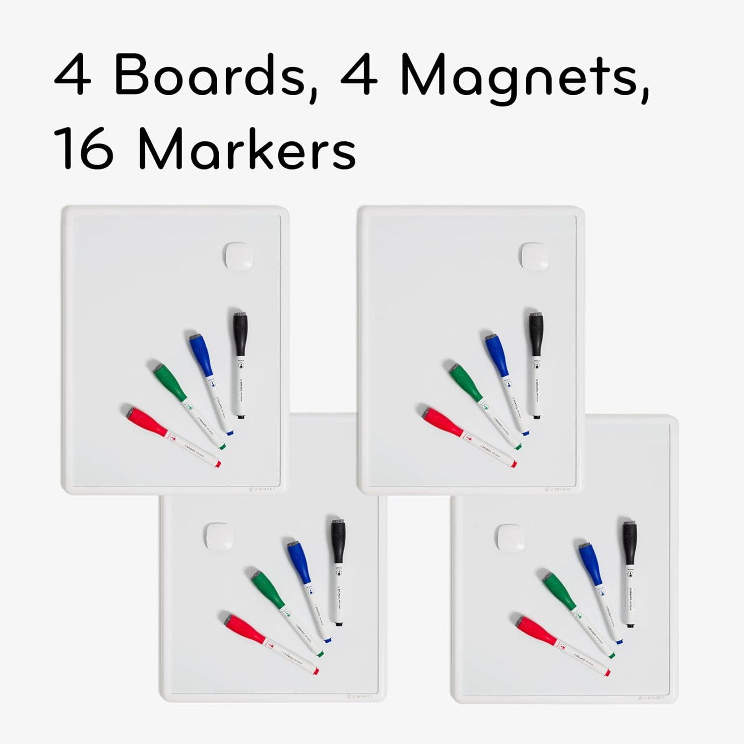 U Brands Freestanding Steel Magnetic Mini - Up To 2' Whiteboard