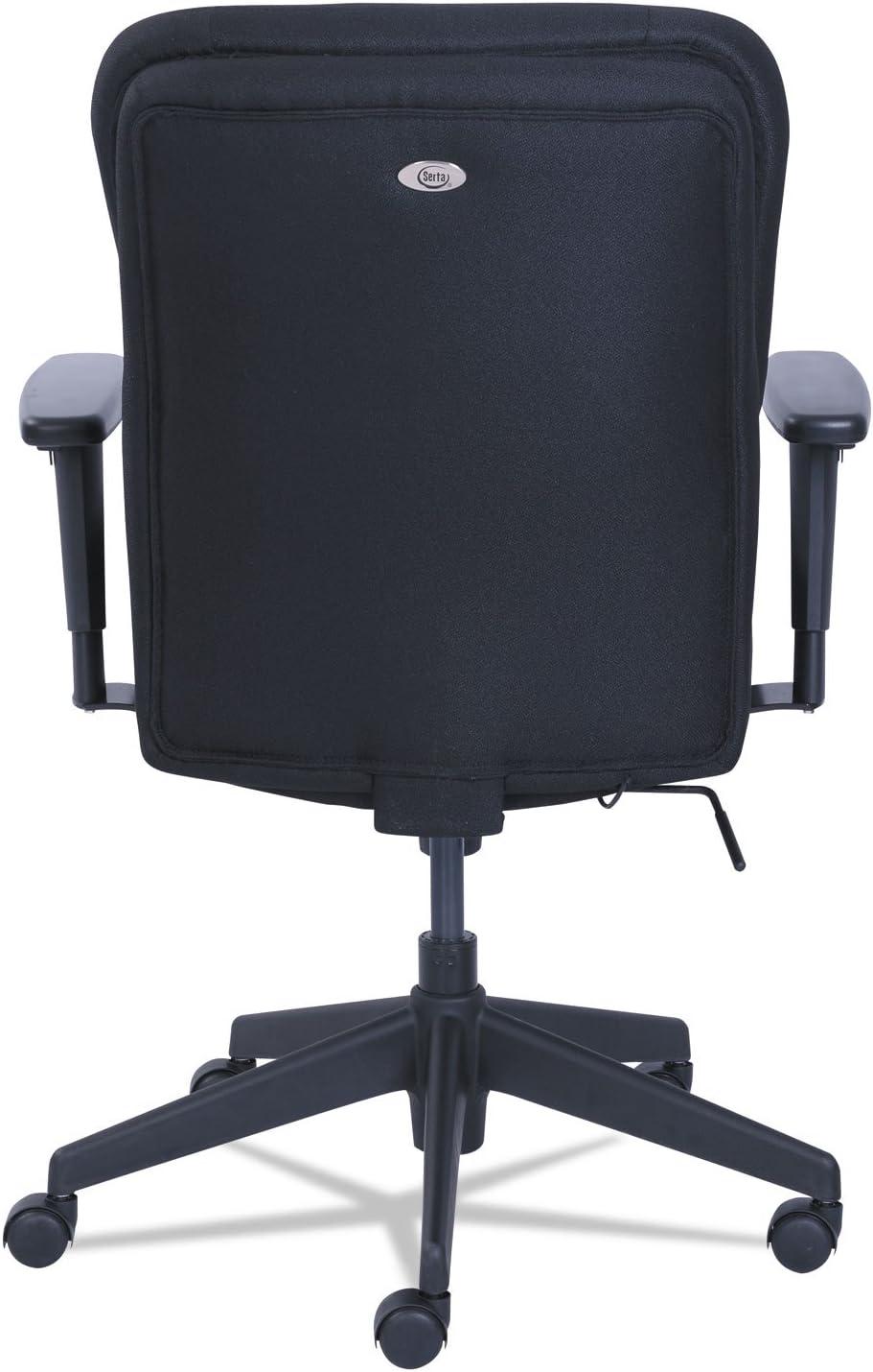 SertaPedic Cosset Ergonomic Task Chair, Supports Up to 275 lb, 19.5" to 22.5" Seat Height, Black