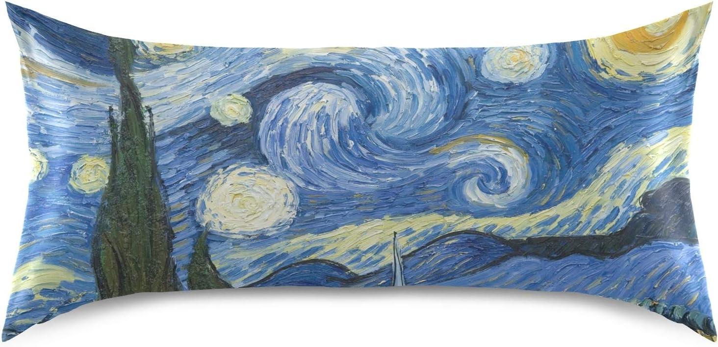 Starry Night Satin Pillowcase with Envelope Closure, Standard Size