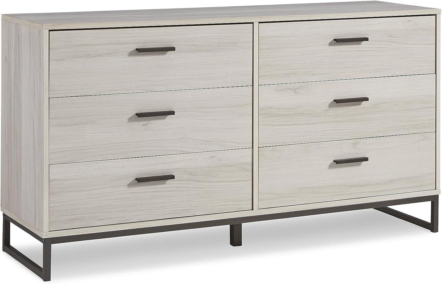 Signature Design by Ashley Contemporary Socalle 6 Drawer Dresser, Light Natural