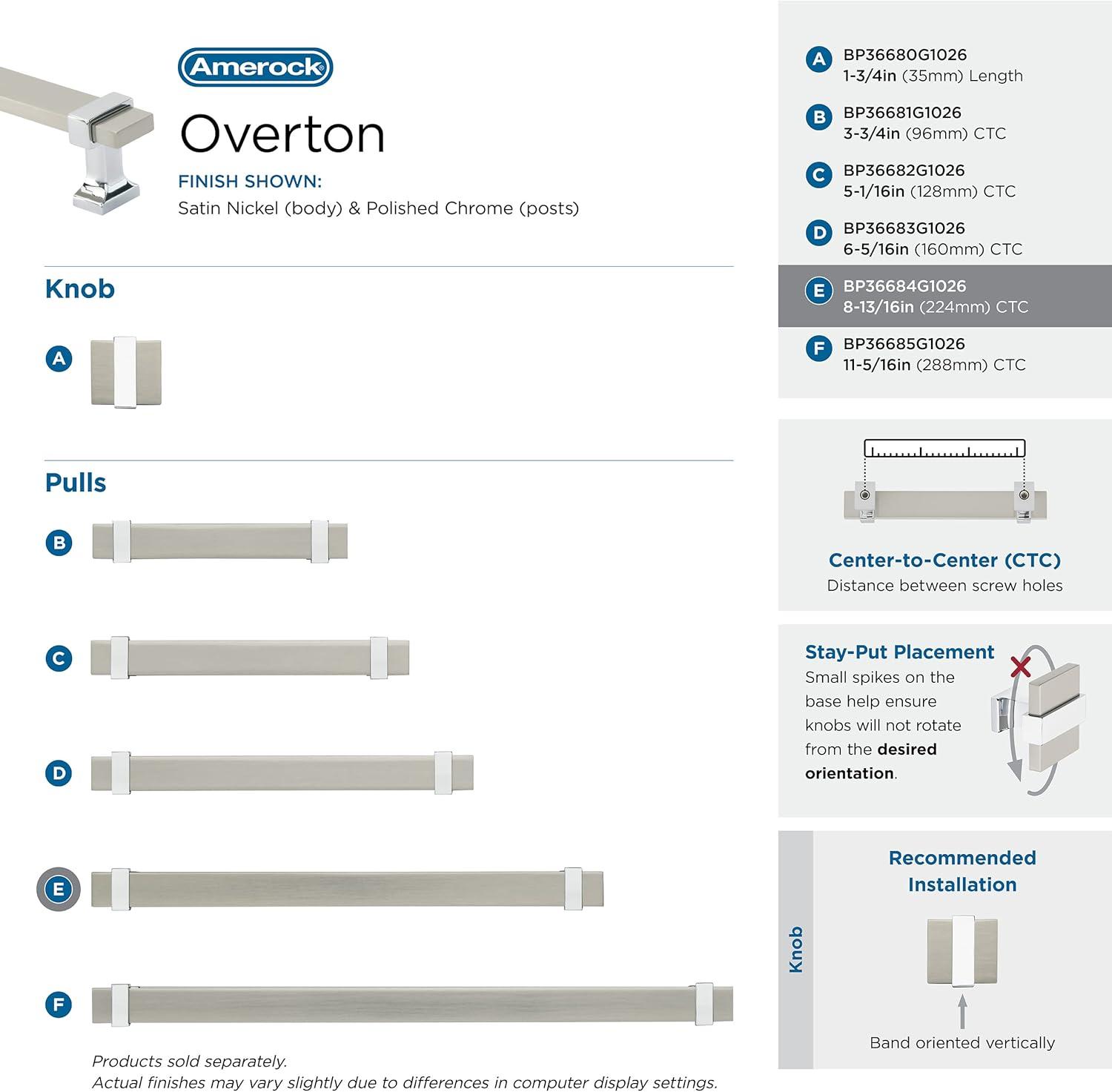 Amerock Overton Split Finish Cabinet or Drawer Pull