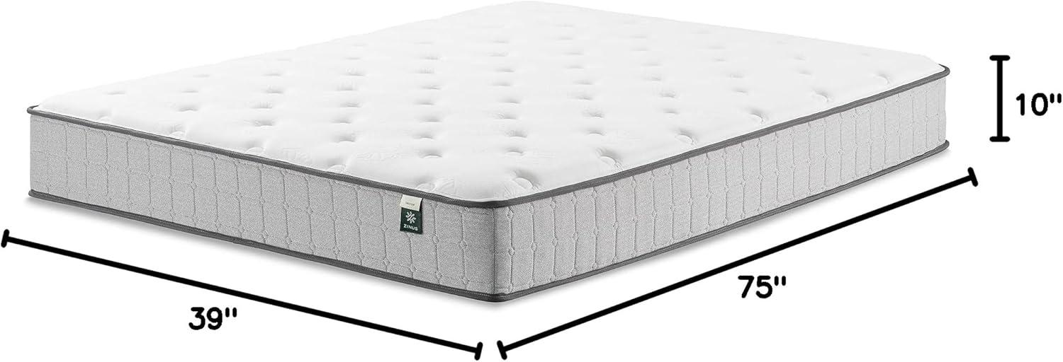 Zinus Comfort Support Cooling Gel Memory Foam, Twin, Tight Top 10" Hybrid Mattress with Pocket Spring