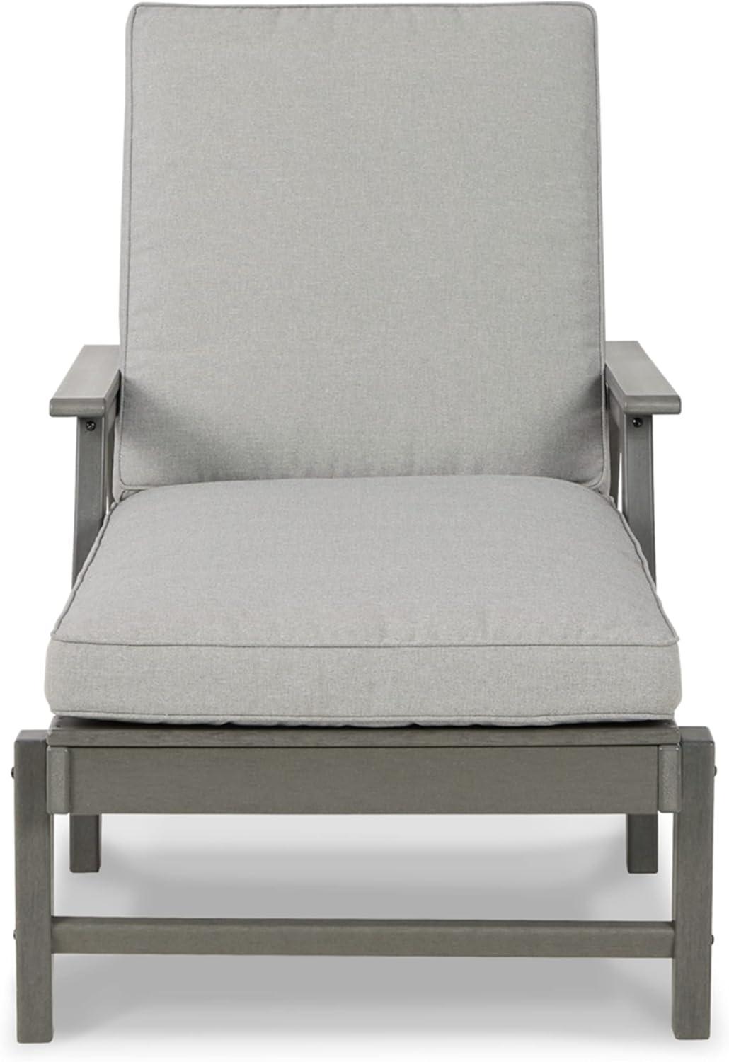 Signature Design by Ashley Contemporary Visola Chaise Lounge with Cushion  Gray