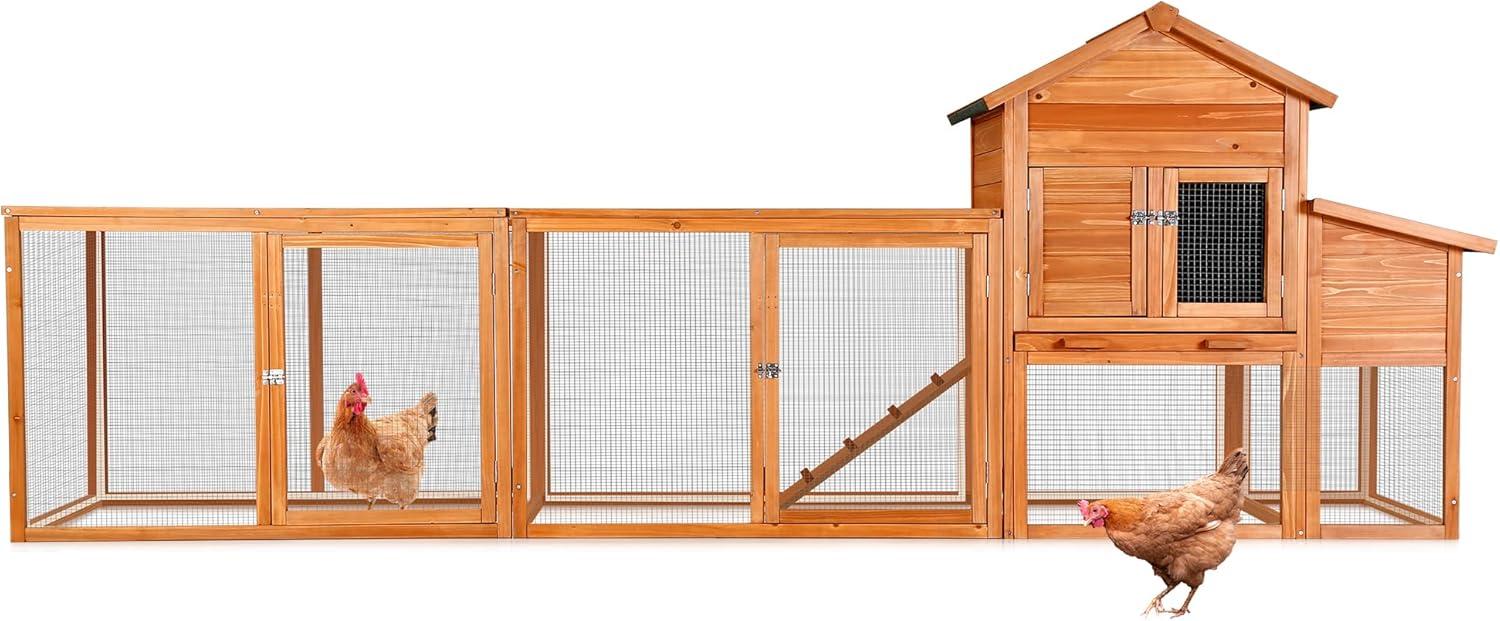 Outdoor Large Chicken Coop,Hen Run House Chicken Coops for 4-6 Chickens with Ventilation Door,Removable Tray and Ramp Garden