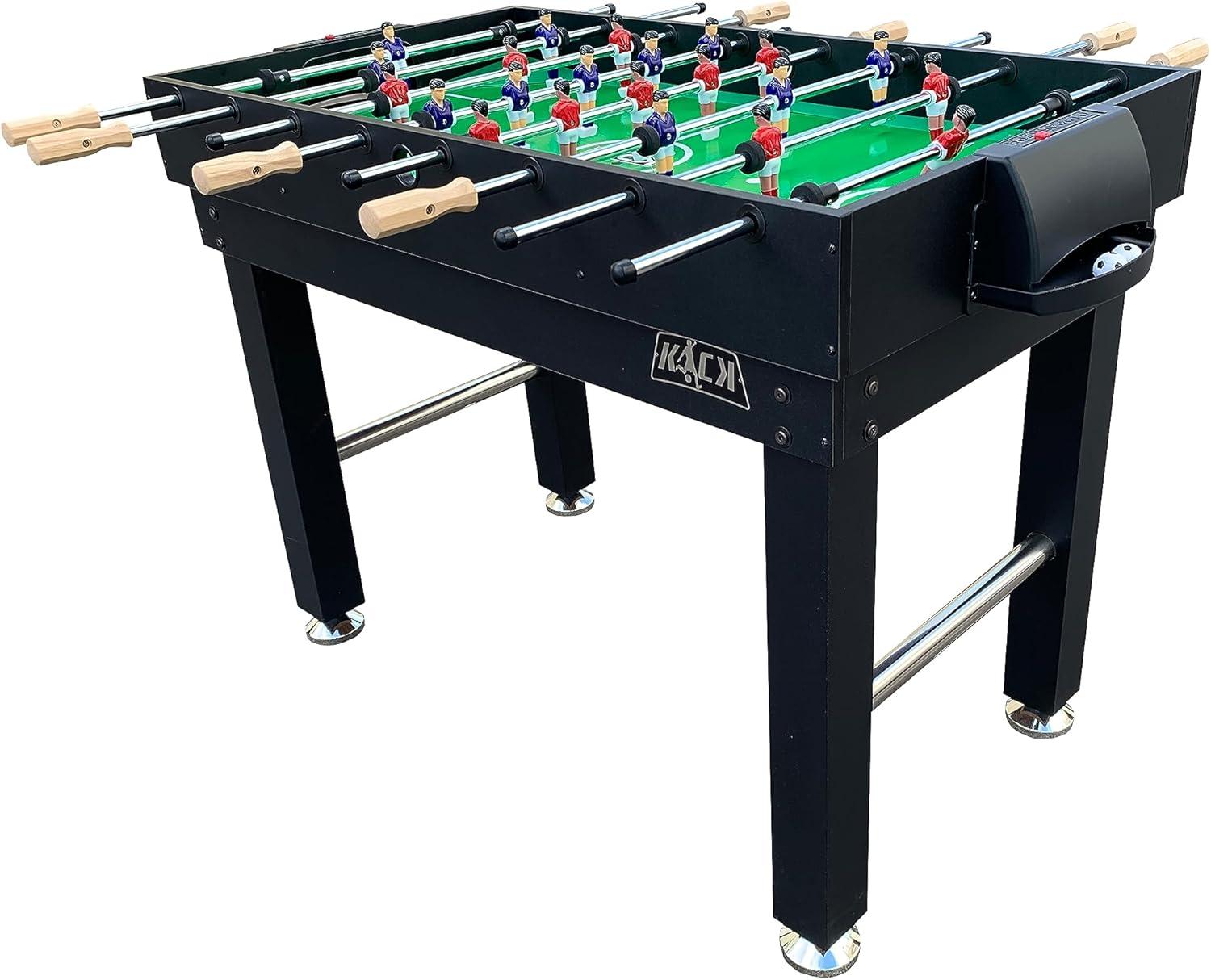 KICK Hexad 48″ 6-in-1 Multi Game Table (Black) - Combo Game Table Set - Billiards, Foosball, Glide Hockey, Table Tennis, Mini-Shuffleboard, and Mini-Bowling for Home, Game Room, Friends and Family!