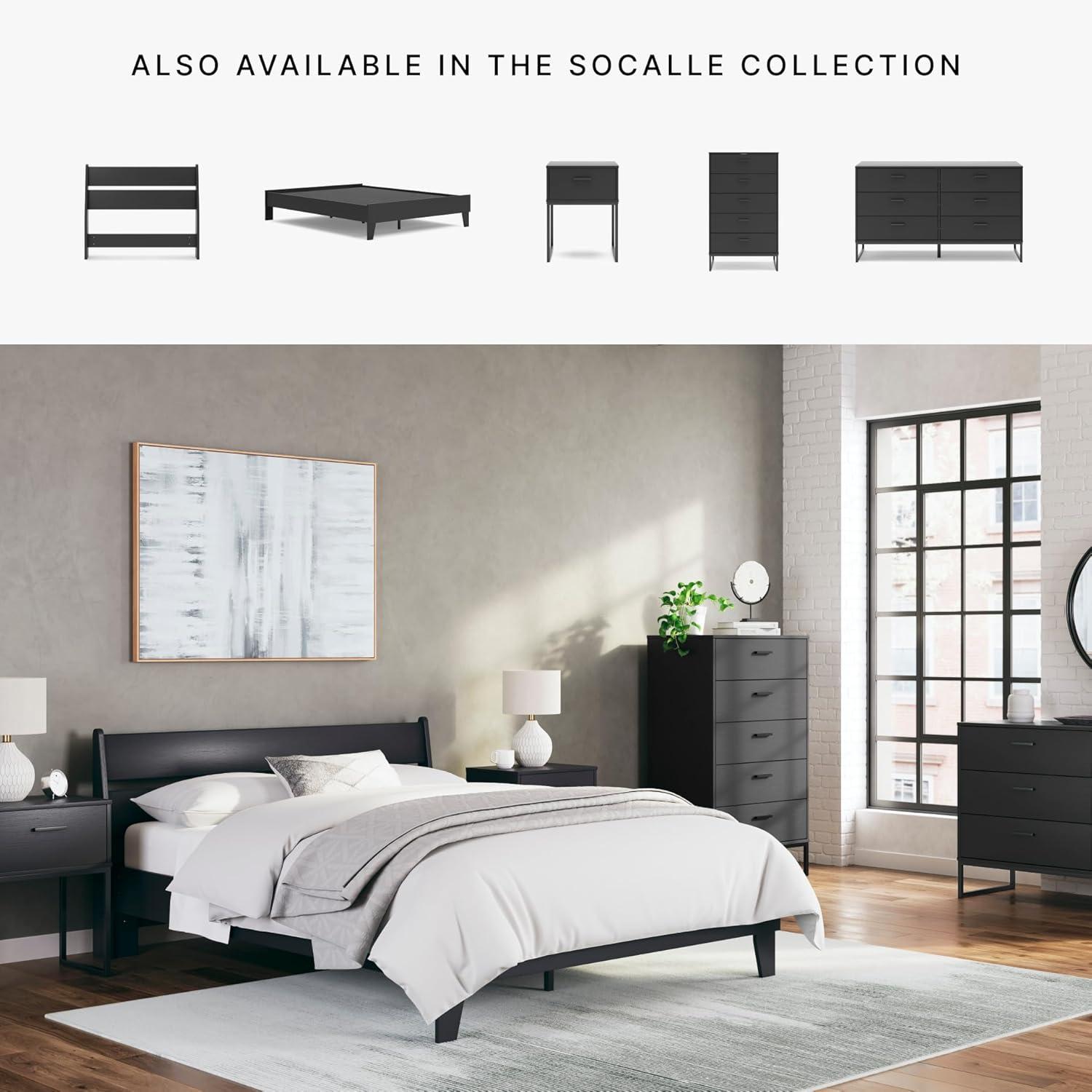 Signature Design by Ashley Socalle 5 Drawer Dresser, Black