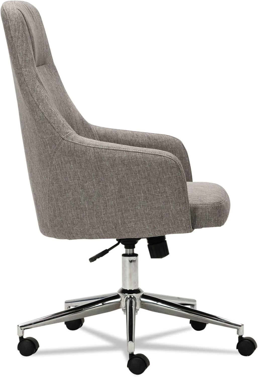 Alera Alera Captain Series High-Back Chair, Supports Up to 275 lb, 17.1" to 20.1" Seat Height, Gray Tweed Seat/Back, Chrome Base