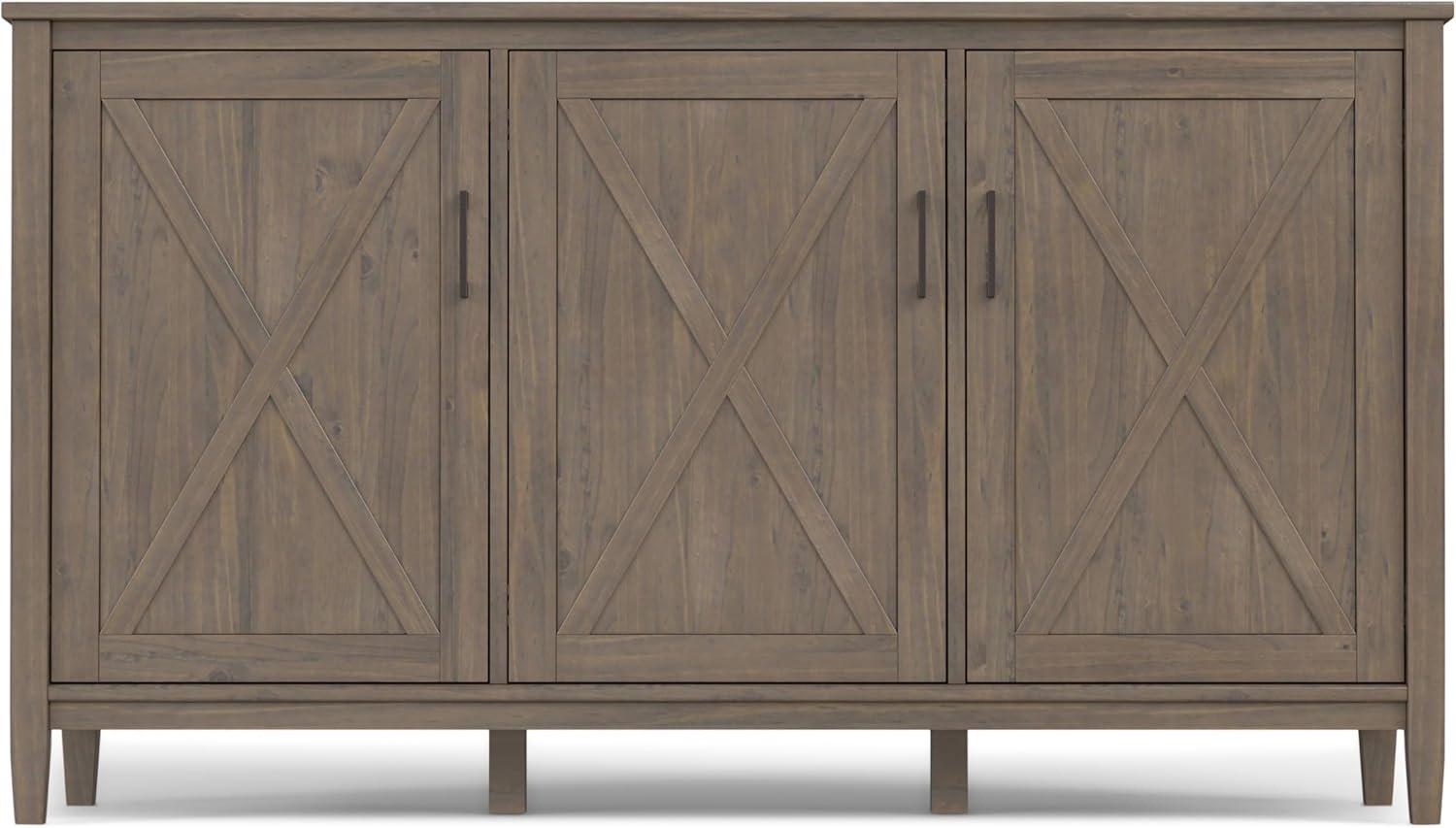 Ela SOLID WOOD 60 inch Wide Transitional Wide Storage Cabinet in Smoky Brown