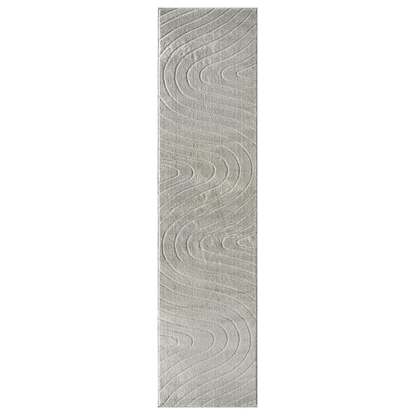 Luxe Weavers Modern Geometric Wave Gray 2x8 Area Rug