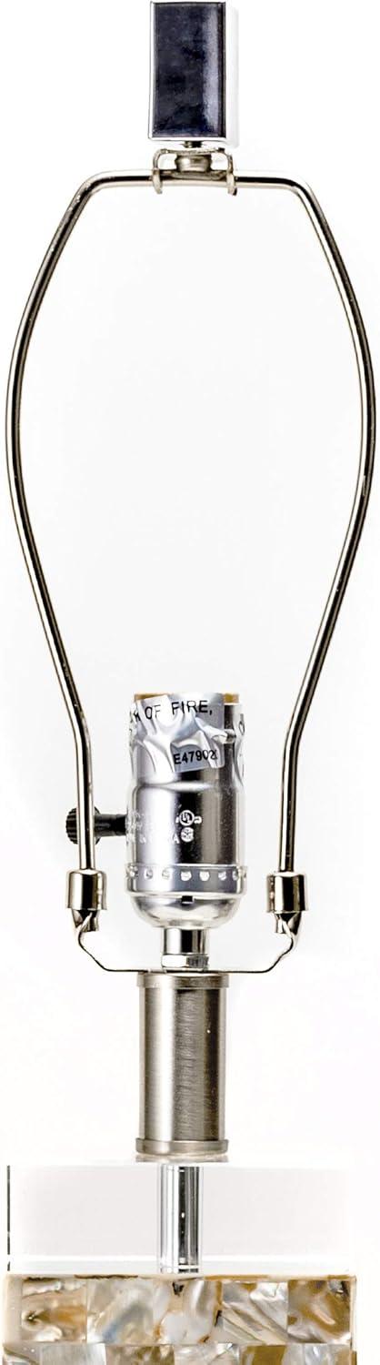 nuLOOM Houston Nickel Mosaic 29" Table Lamp Lighting - Satin Nickel & White 29" H x 13" W x 13" D