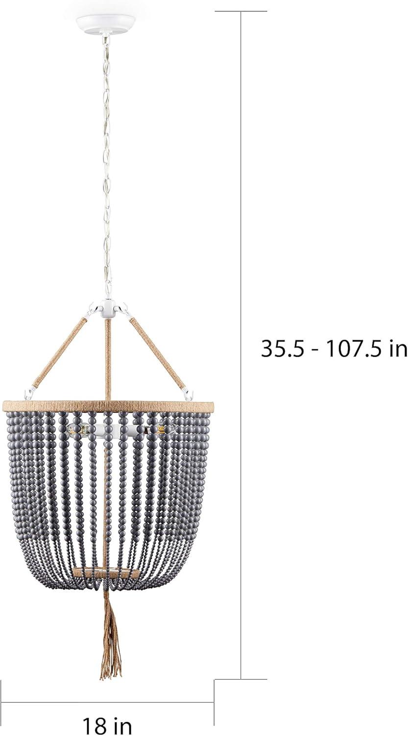 Angie Beads Pendant Lamp - LIT4476 - Grey - Safavieh