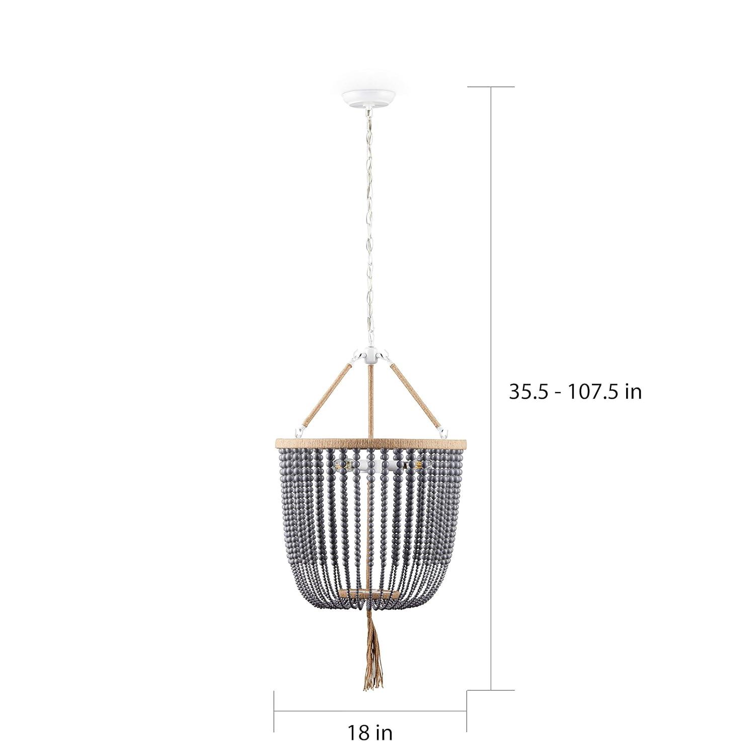 Angie Beads Pendant Lamp - LIT4476 - Grey - Safavieh