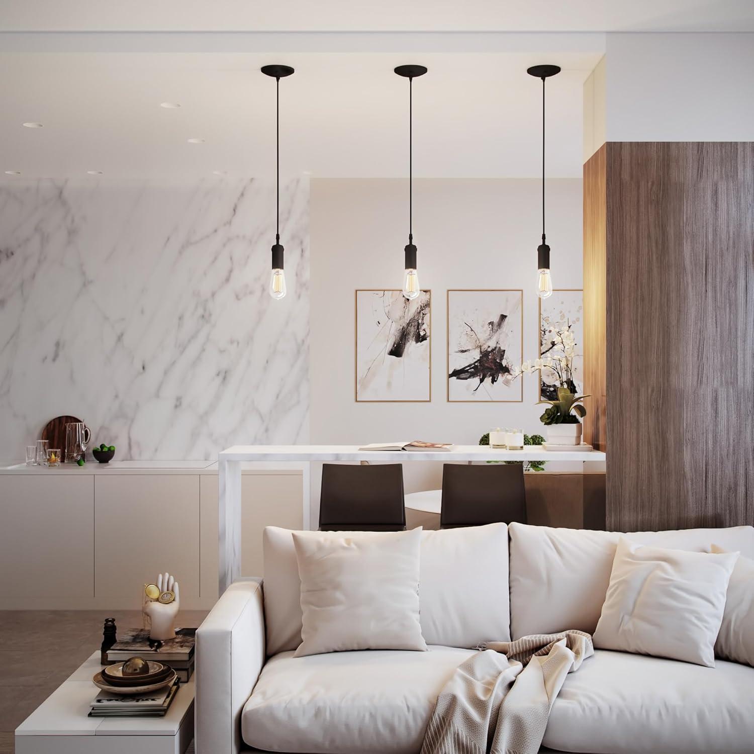 Globe Electric Leila 1-Light Brass Plug-In Pendant, 65980