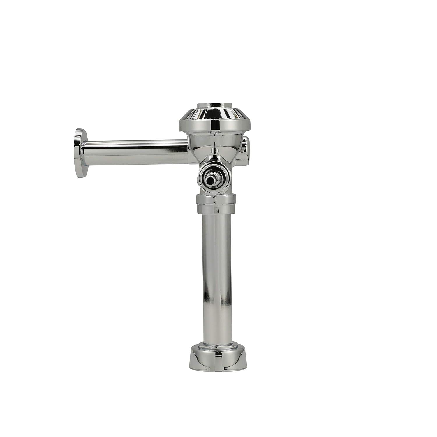 1.6 GPF Chrome Manual Flush Valve with Cast Wall Flange