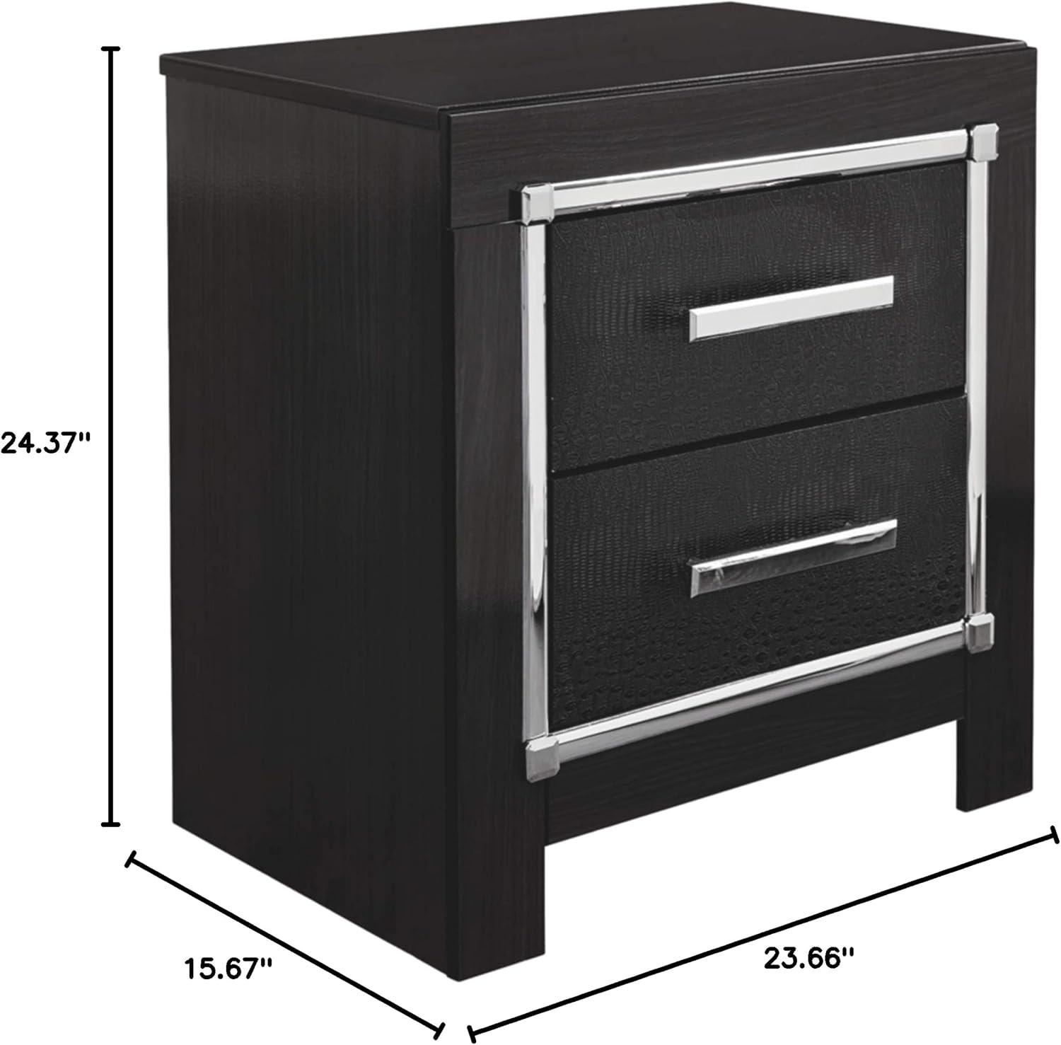 Kaydell 2 - Drawer Nightstand in Black