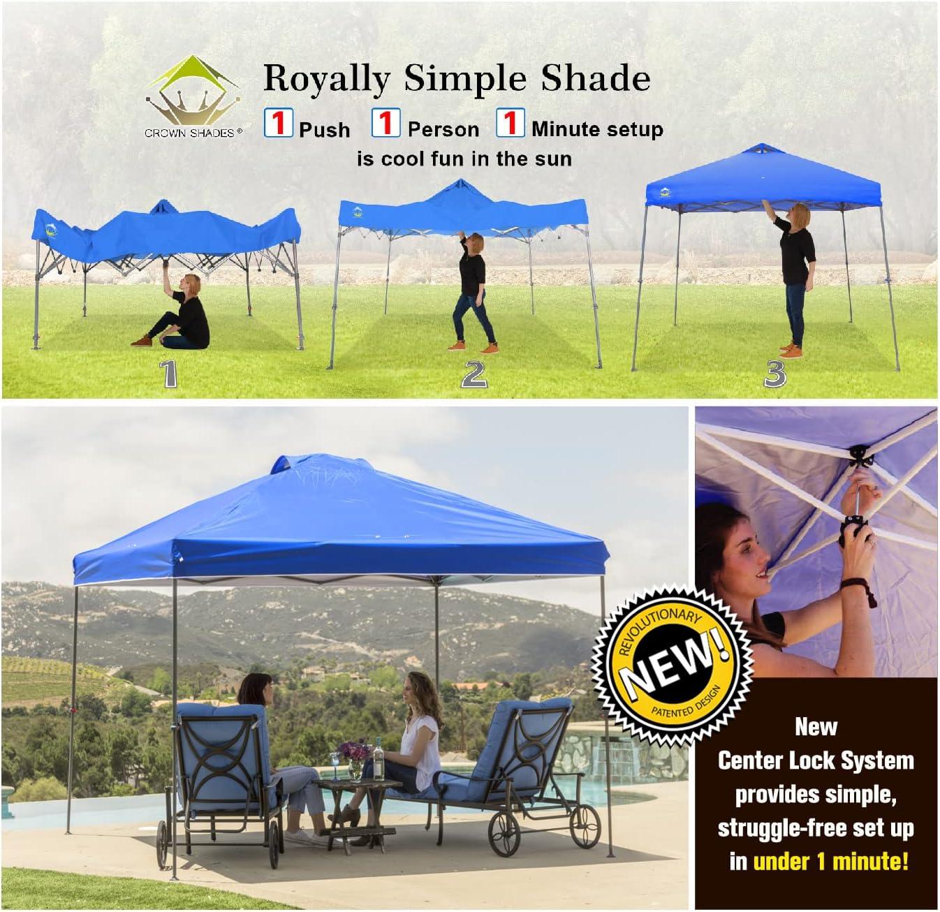 Blue 10x10 Steel Pop-Up Canopy Tent with Carry Bag