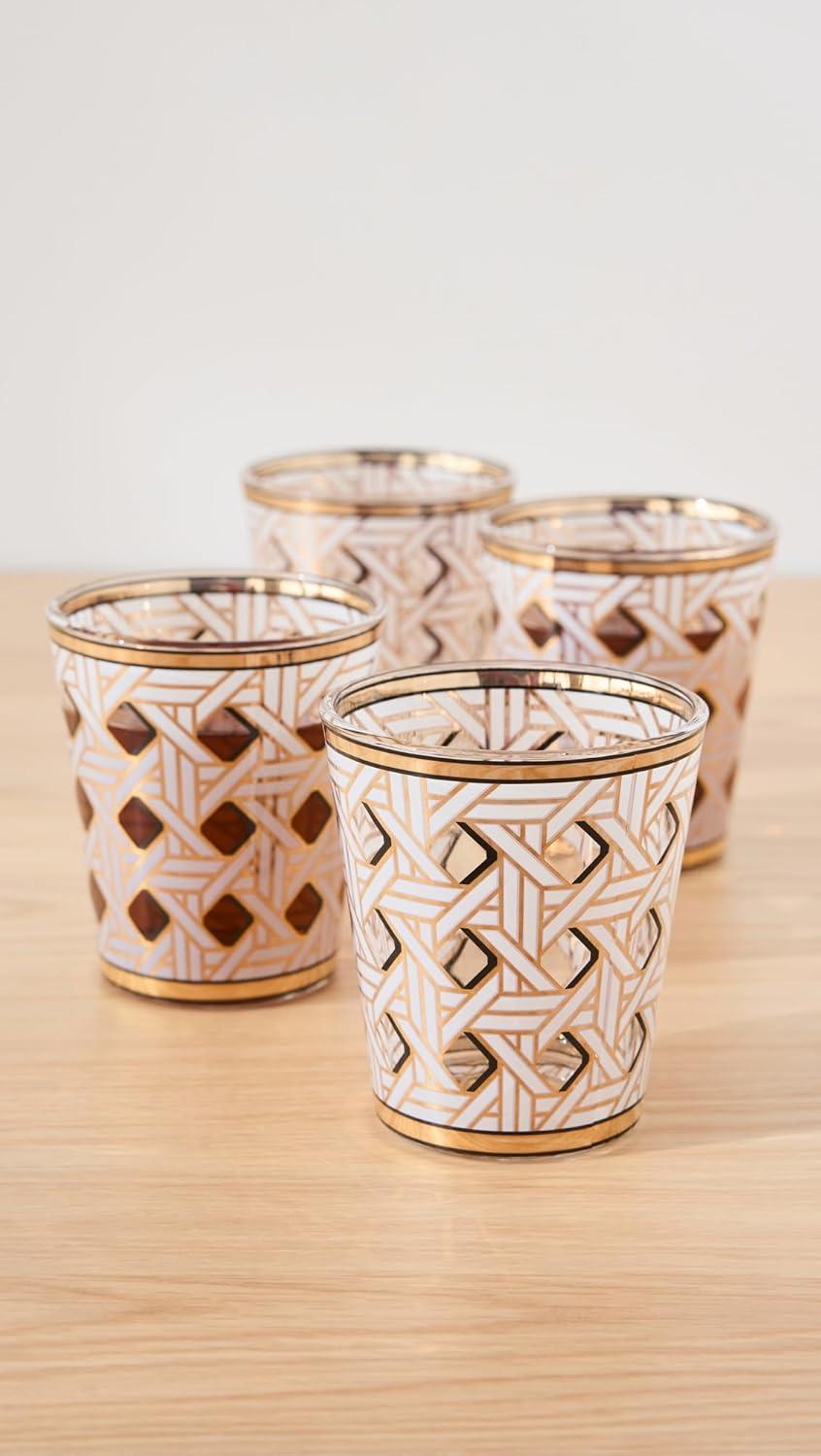 Jonathan Adler Basketweave Glassware Set (Set of 4)
