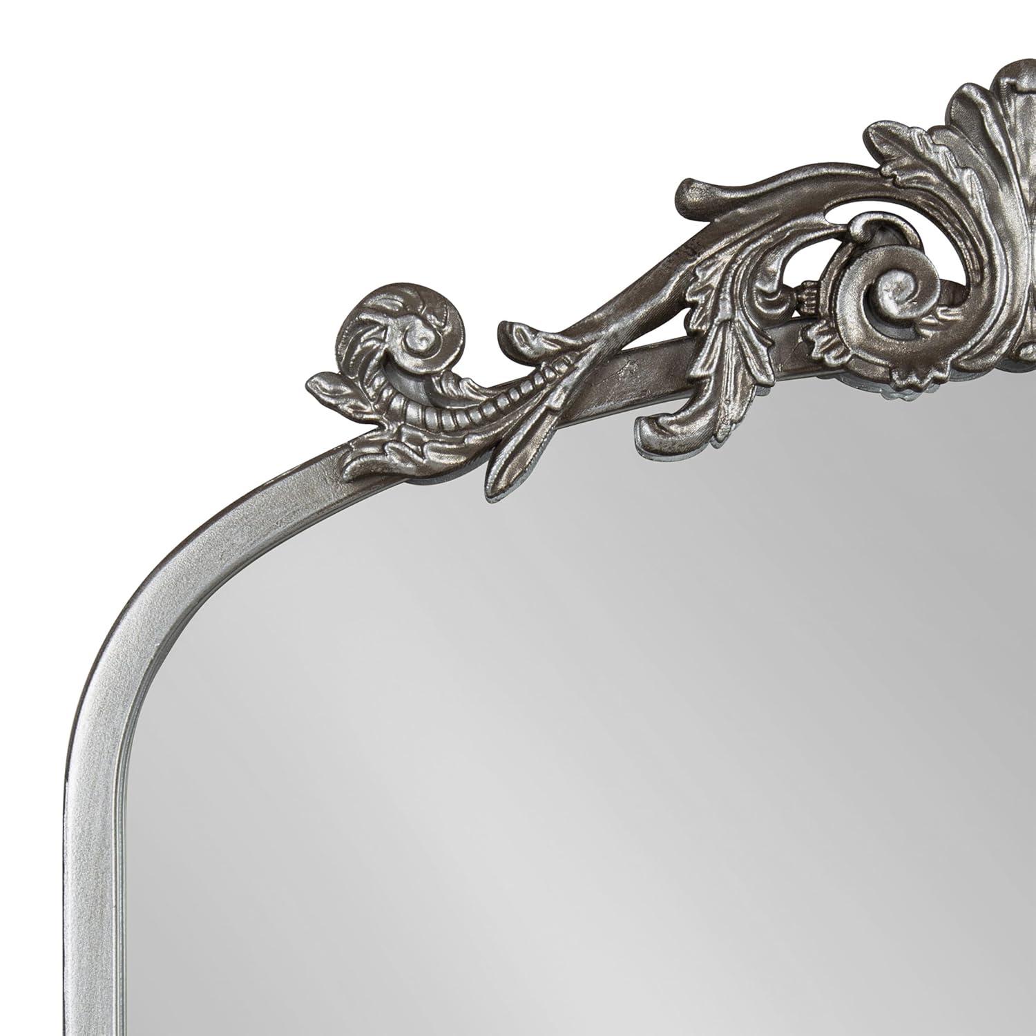 19" x 31" Arendahl Traditional Arch Decorative Wall Mirror Silver - Kate & Laurel: Metal Frame, Baroque Inspired, Easy to Hang