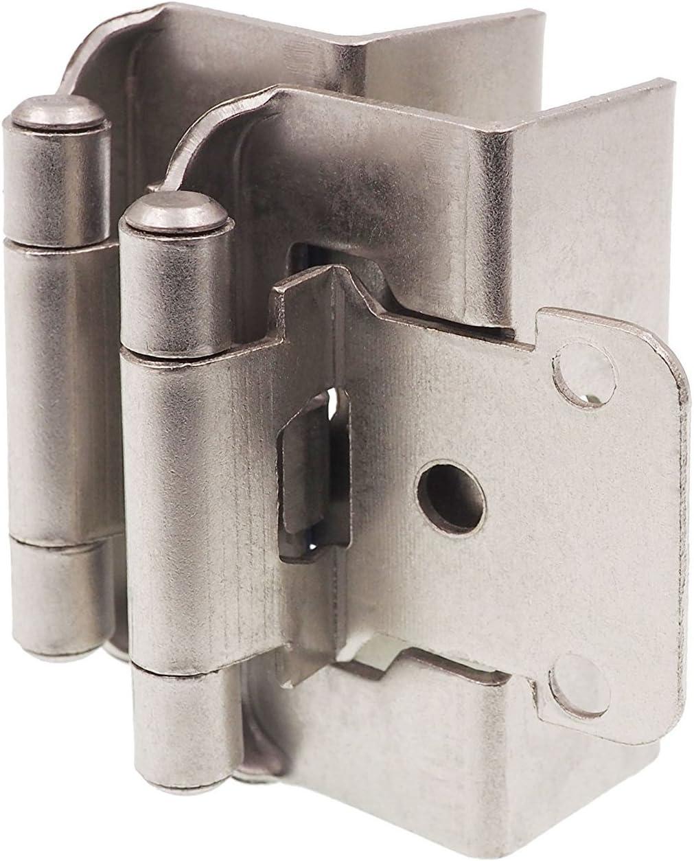 1/2" Overlay Full Wrap Cabine Satin Brushed Nickel Cabinet Hinges