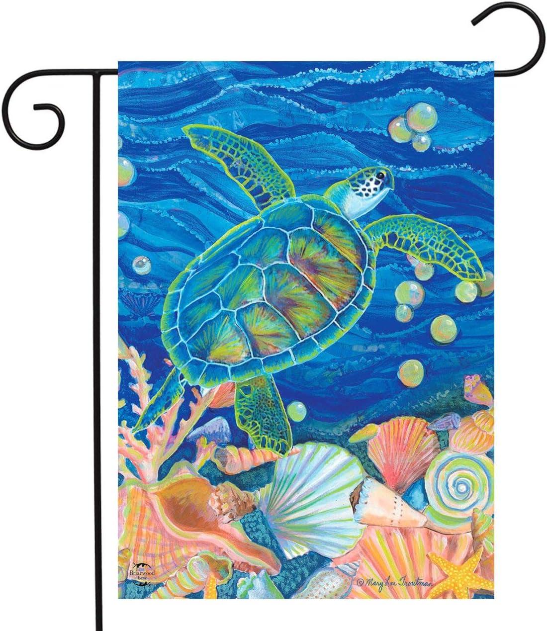 Swimming Sea Turtle Summer Garden Flag Nautical 18" x 12.5" Briarwood Lane