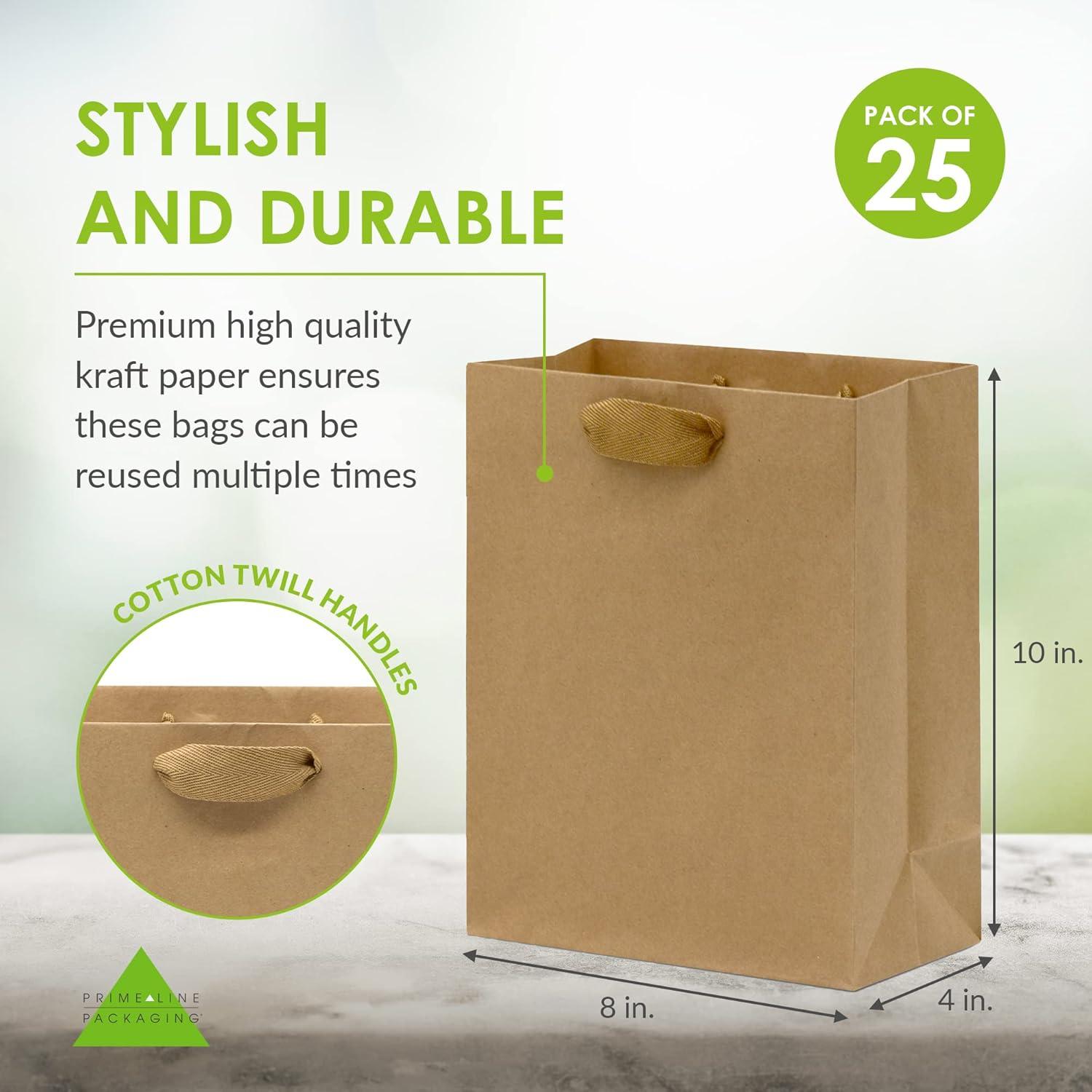 Paper Lunch Bags 25 Lb Brown Paper Bags 25LB Capacity - Kraft Brown Paper Bags, Bakery Bags, Candy Bags, Lunch Bags, Grocery Bags, Craft Bags - #25 Large Lunch Paper Bags by EcoQuality (100, #25)