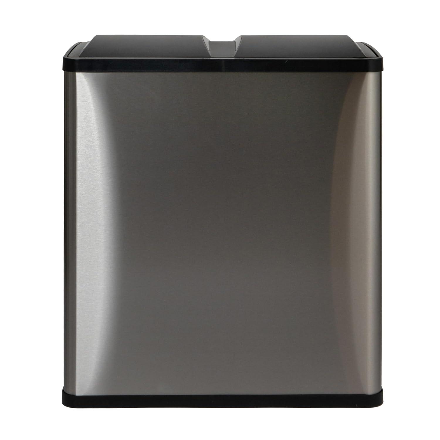 Household Essentials Steel Motion Sensor Multi-Compartment Trash/Recycling Bins - 8 Gallons