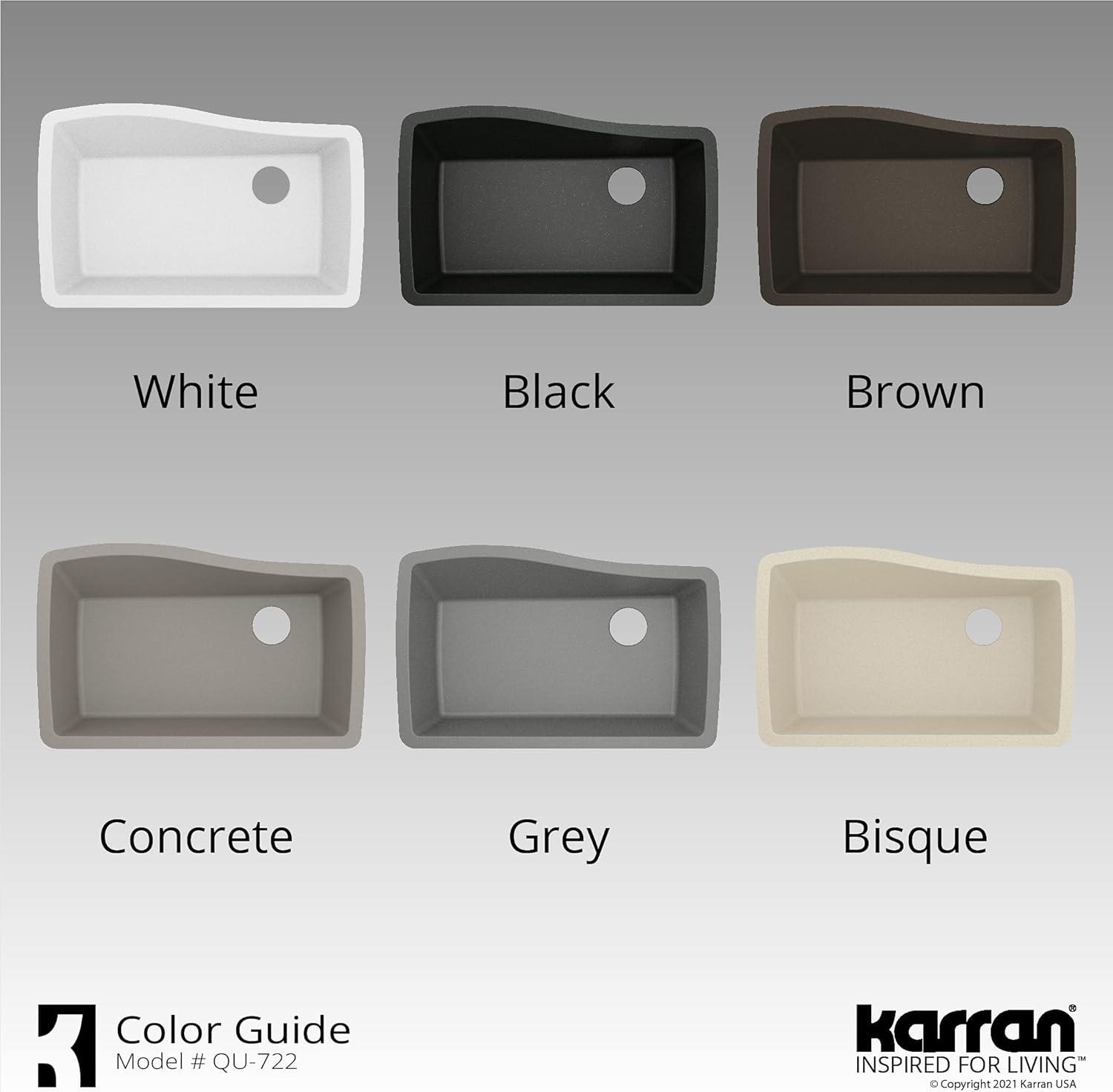 Karran Undermount Quartz Composite 33-1/2'' X 21'' Single Bowl Kitchen Sink