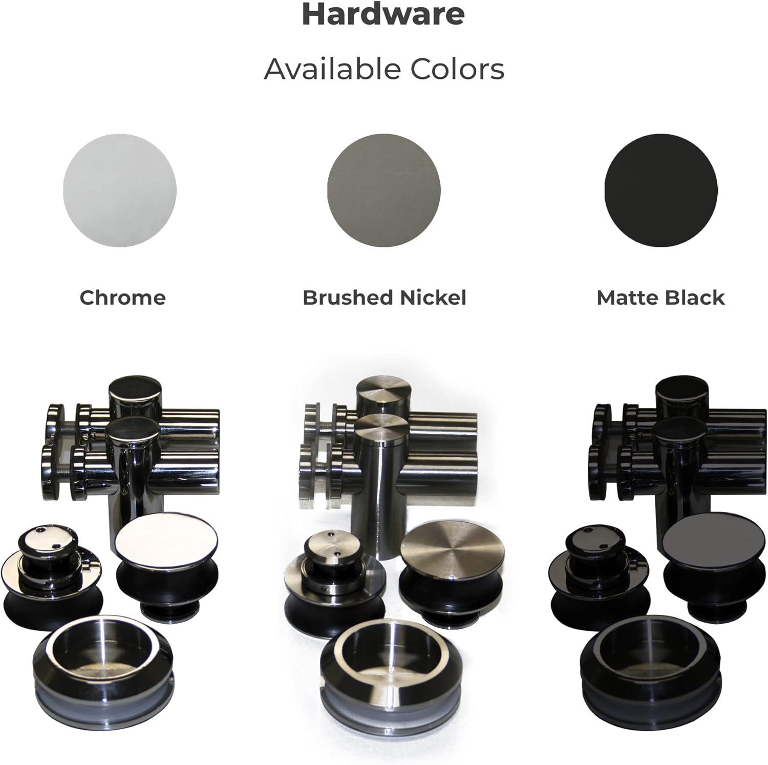 56" - 60" W 74” H Double Sliding Frameless Shower Door with Fixed Glass Panel