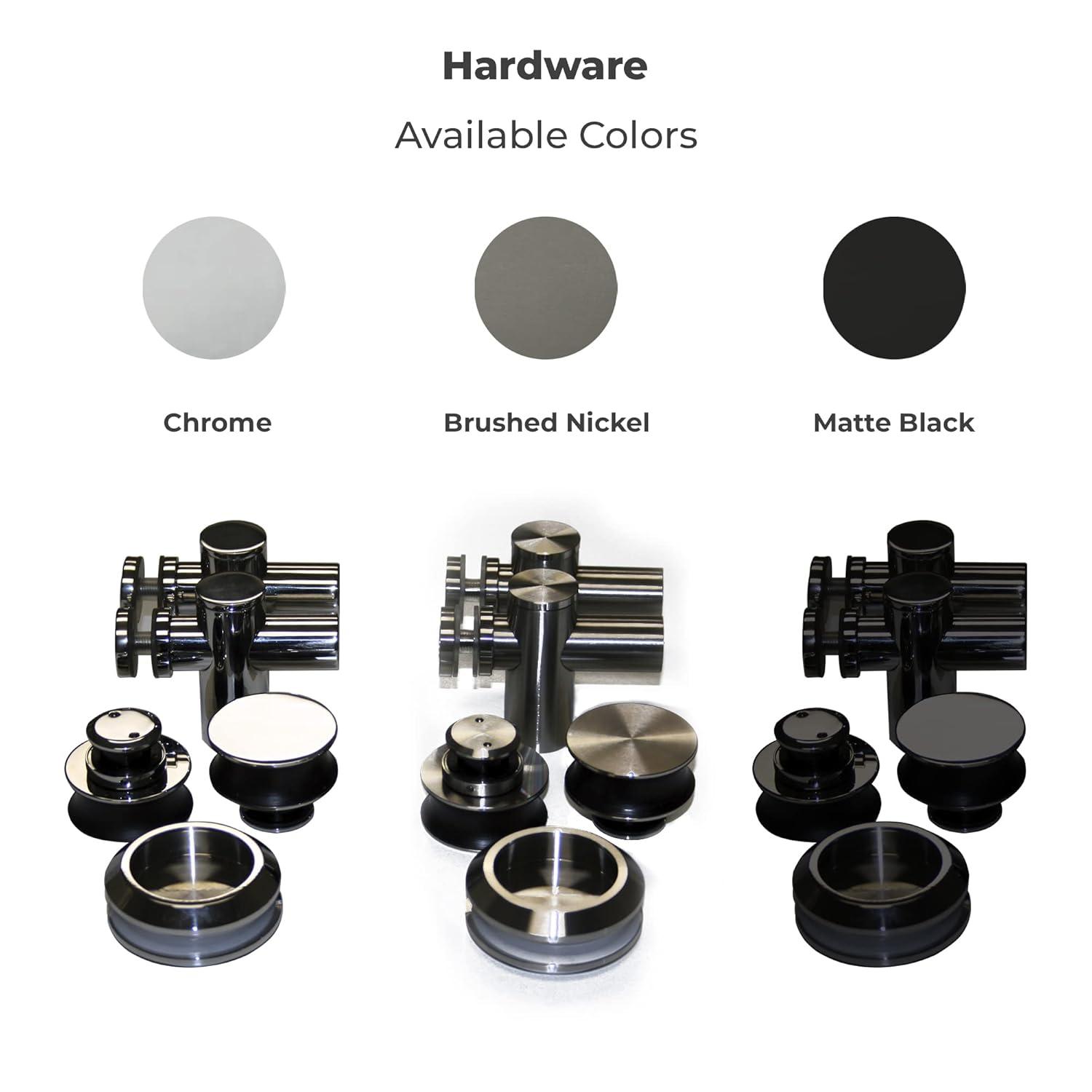 56" - 60" W 74” H Double Sliding Frameless Shower Door with Fixed Glass Panel