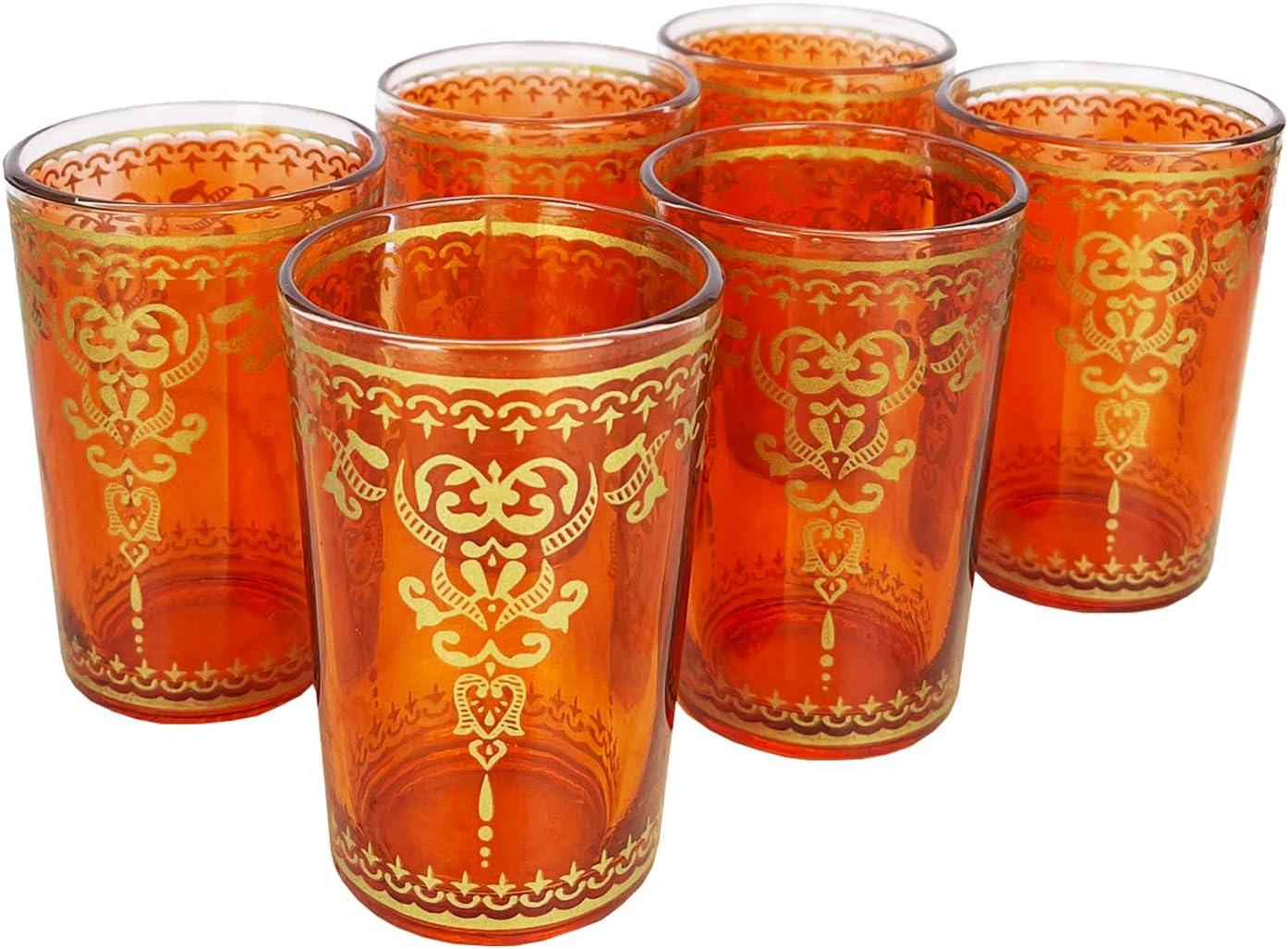 The Wine Savant Moroccan Design Drinking Glasses, Perfect Addition to Home Bar, Unique Style & Decor - 6 pk