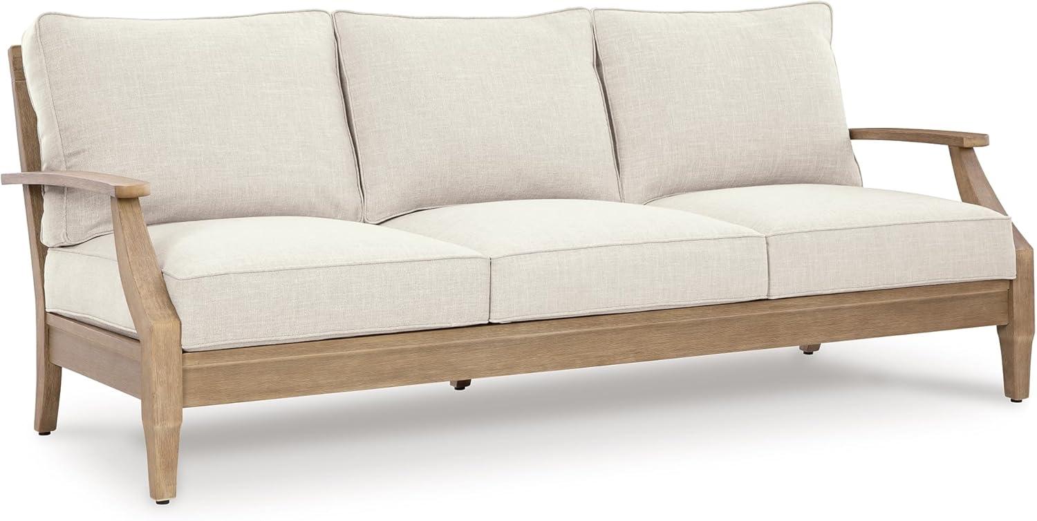 Signature Design by Ashley Carter Hall Outdoor Eucalyptus Patio Sofa in Beige