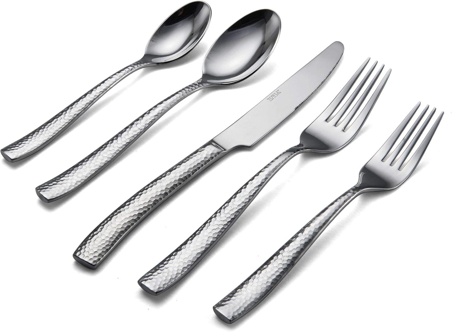 Towle Living 20-Piece Texture Stainless Steel Flatware Set, Service for 4