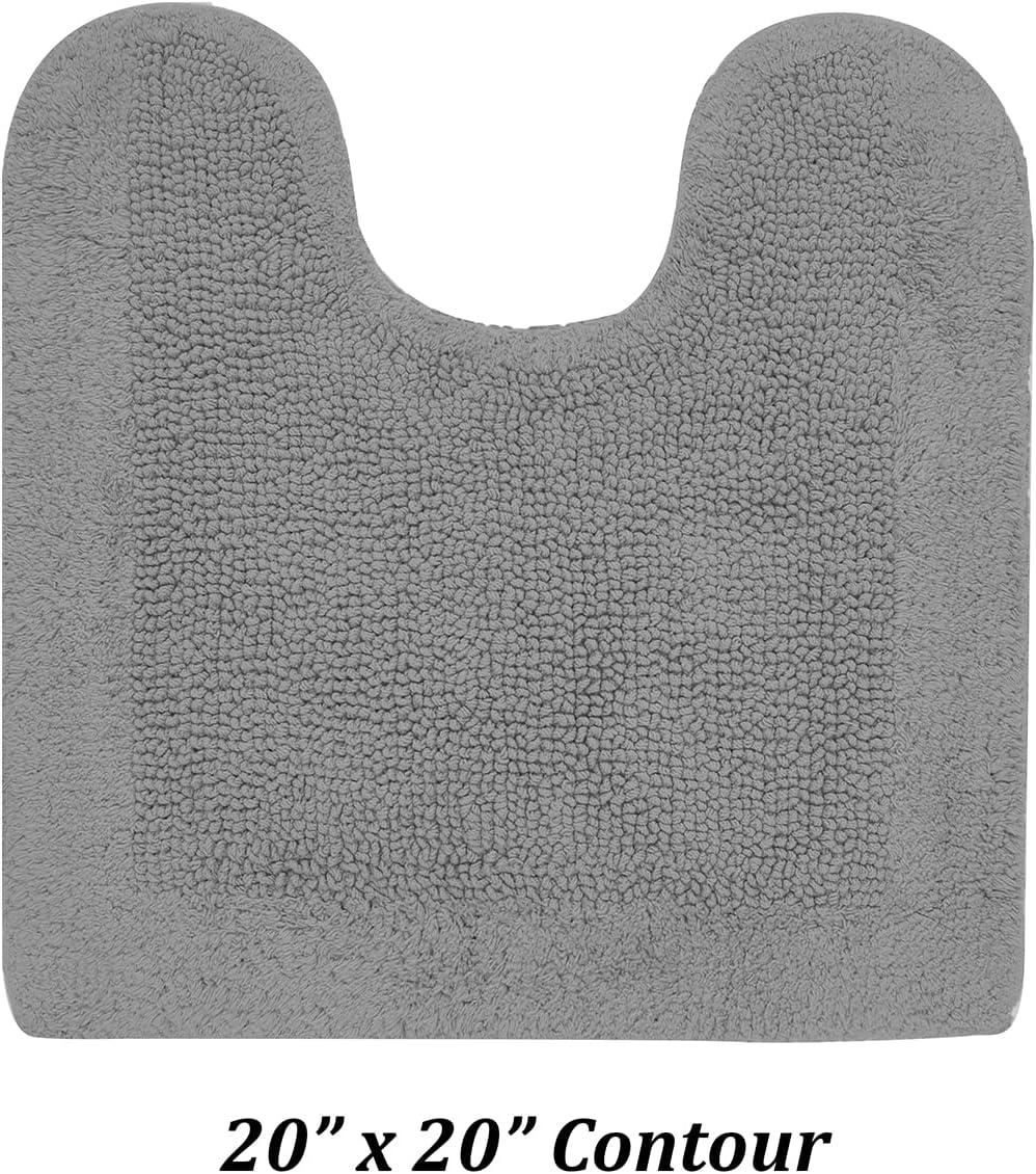 Better Trends Edge 100% Cotton Tufted Reversible Bath Rug 20" x 20" Contour - Gray