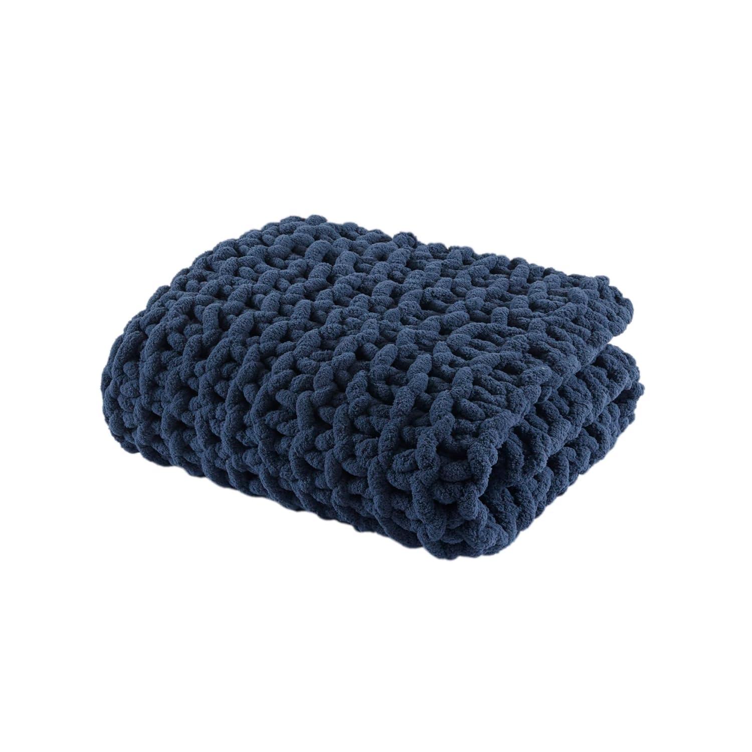 Madison Park Chenille Chunky Knit Throw