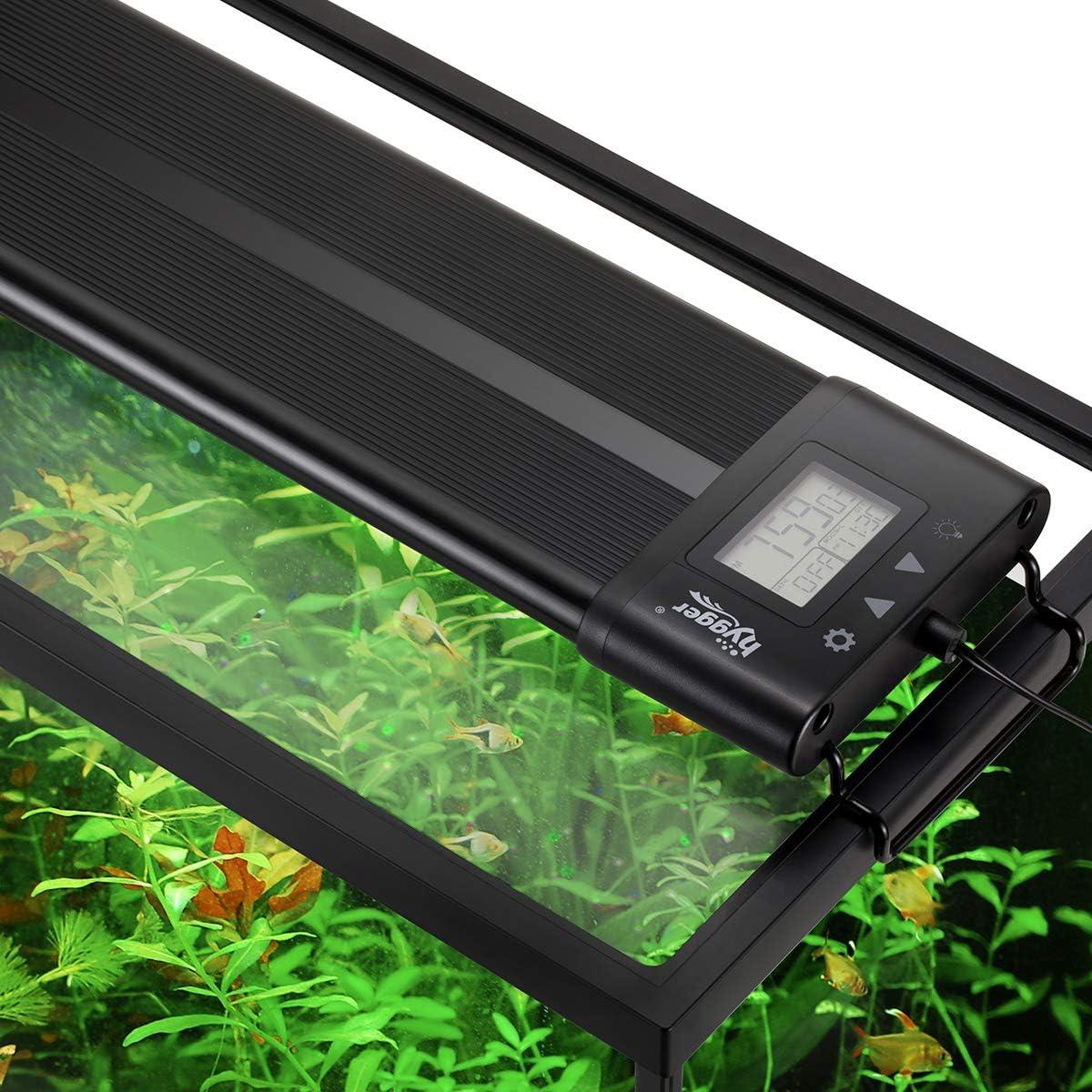hygger Auto On Off LED Aquarium Light 18-24 Inches Dimmable 7 Colors Full Spectrum Fish Tank Light Fixture for Freshwater Planted Tank Build in Timer Sunrise Sunset