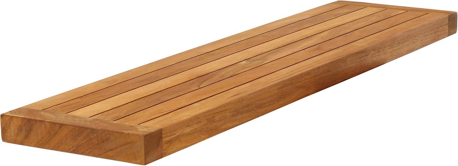 36" Teak Brown Floating Wall Shelf