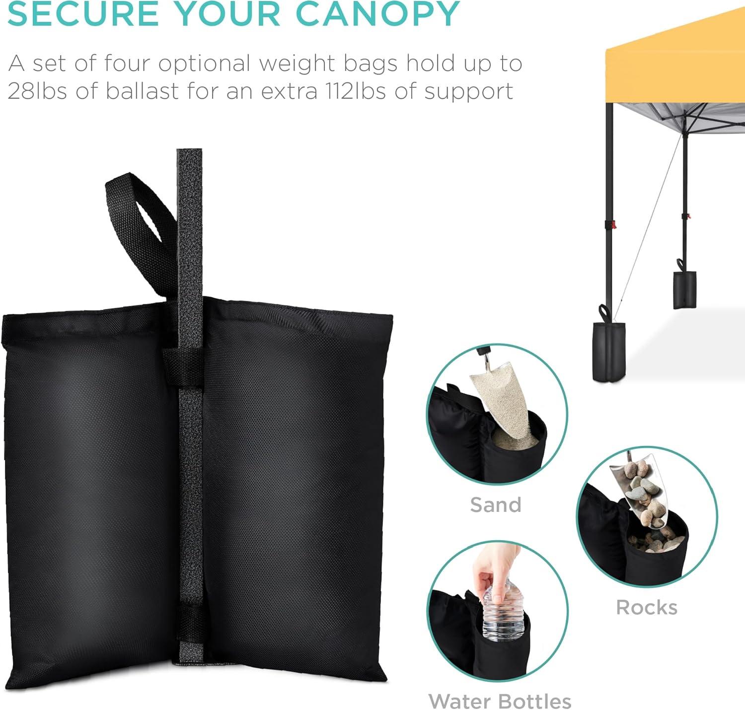 Best Choice Products Easy Setup Pop Up Canopy W/ 1-Button Setup, Wheeled Case, 4 Weight Bags & Reviews | Wayfair