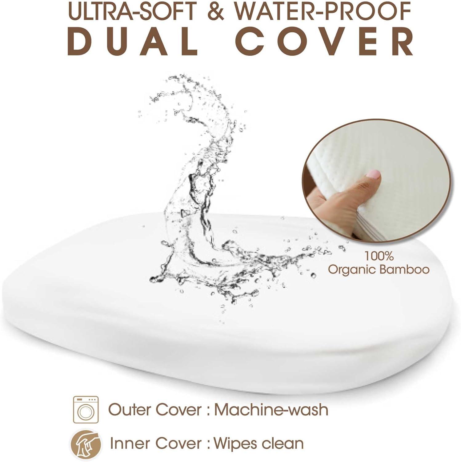 Baby Changing Basket-Moses Basket Changing Table Topper, Raised Side Foam Pad with Waterproof Pad Cover, Built-in Security Strap, Diaper Changing Station, J&Joo