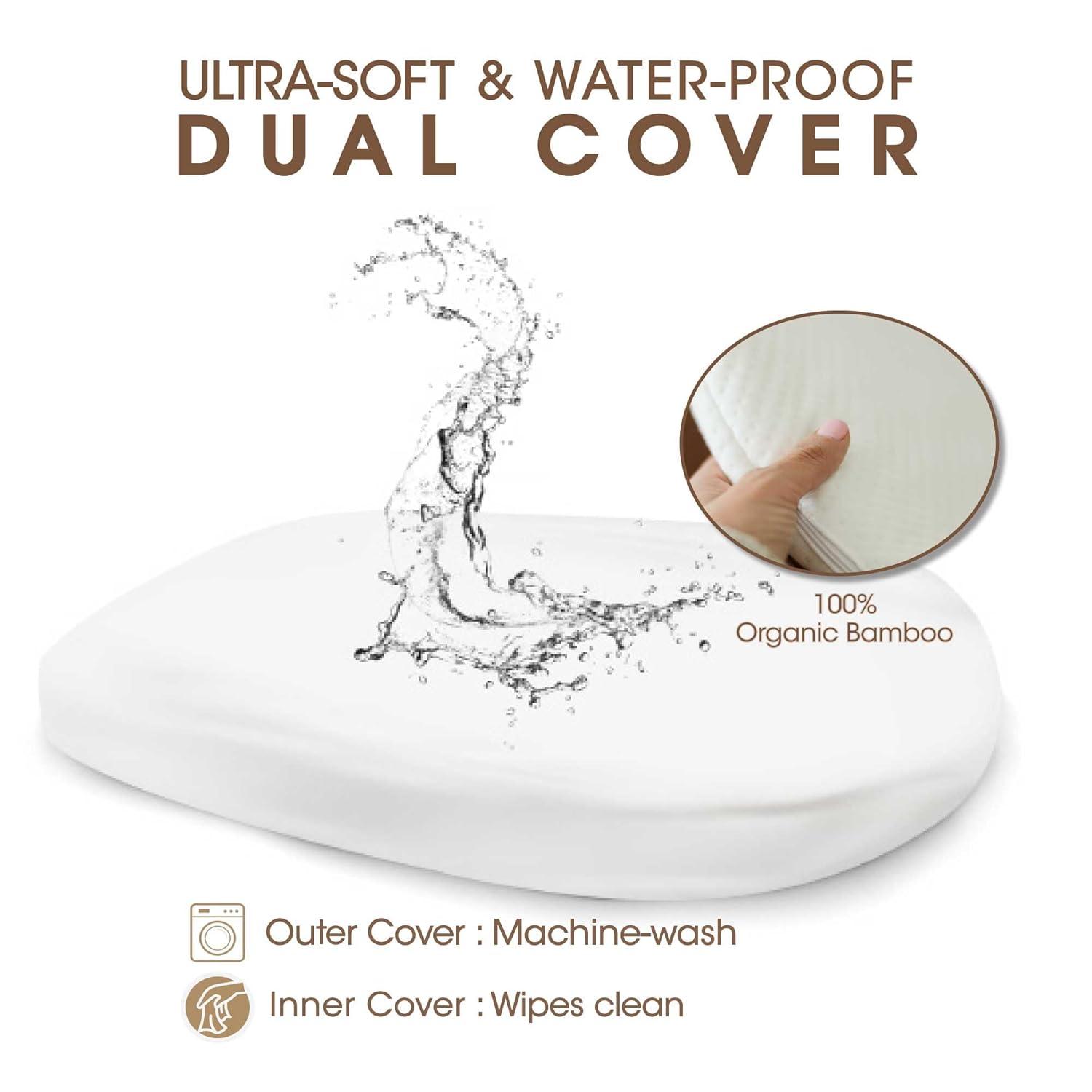 Baby Changing Basket-Moses Basket Changing Table Topper, Raised Side Foam Pad with Waterproof Pad Cover, Built-in Security Strap, Diaper Changing Station, J&Joo