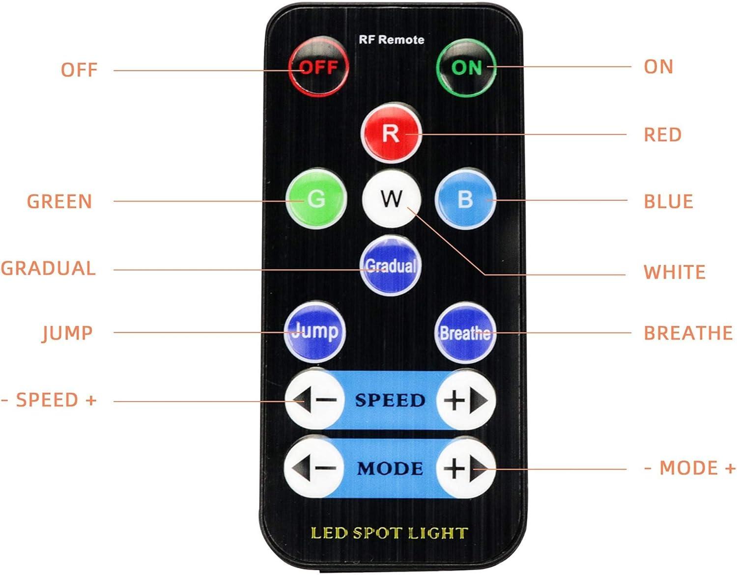 White Mini RGBW LED Spotlight with Remote Control