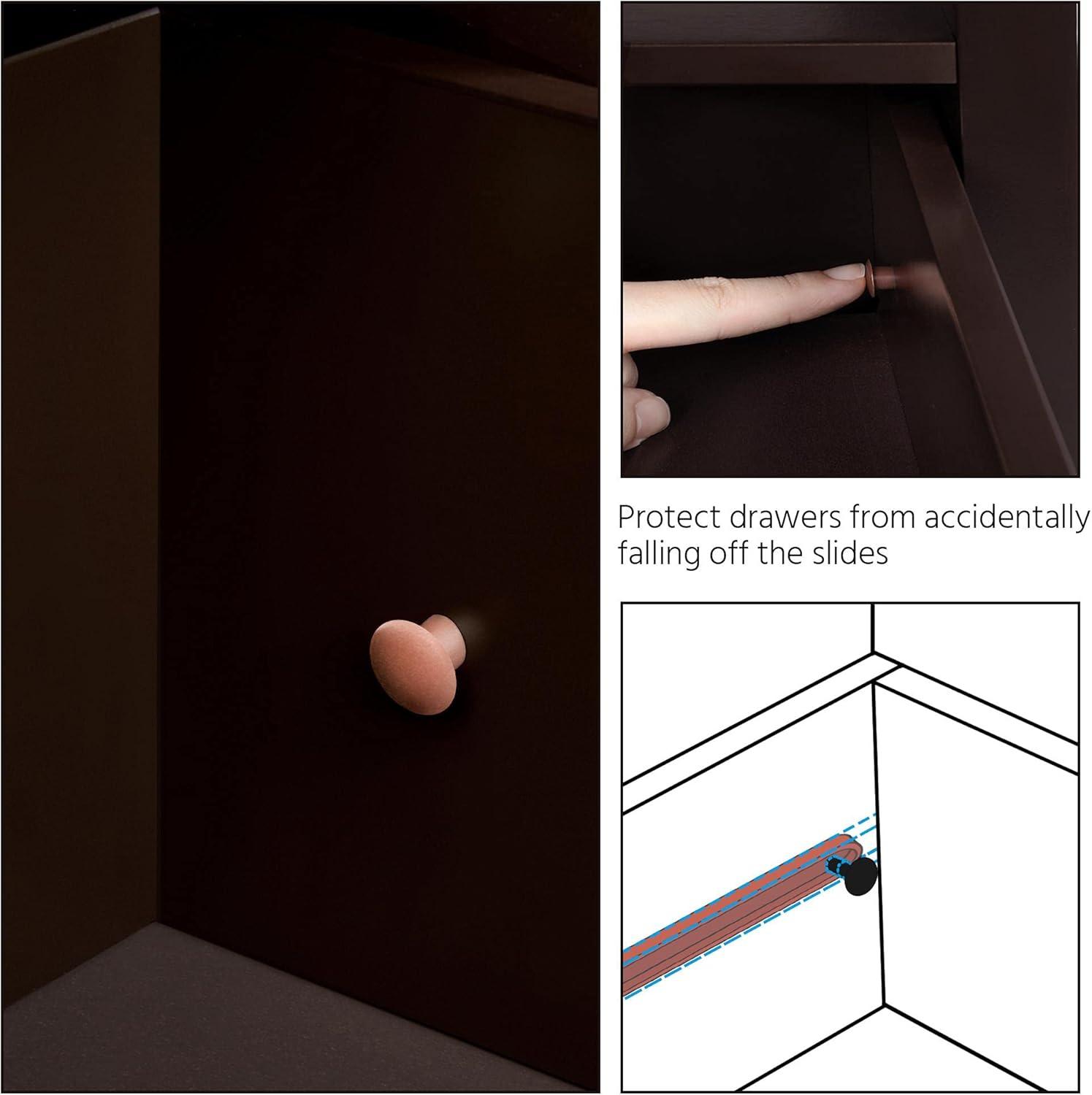 Espresso MDF Bathroom Floor Cabinet with Adjustable Shelving