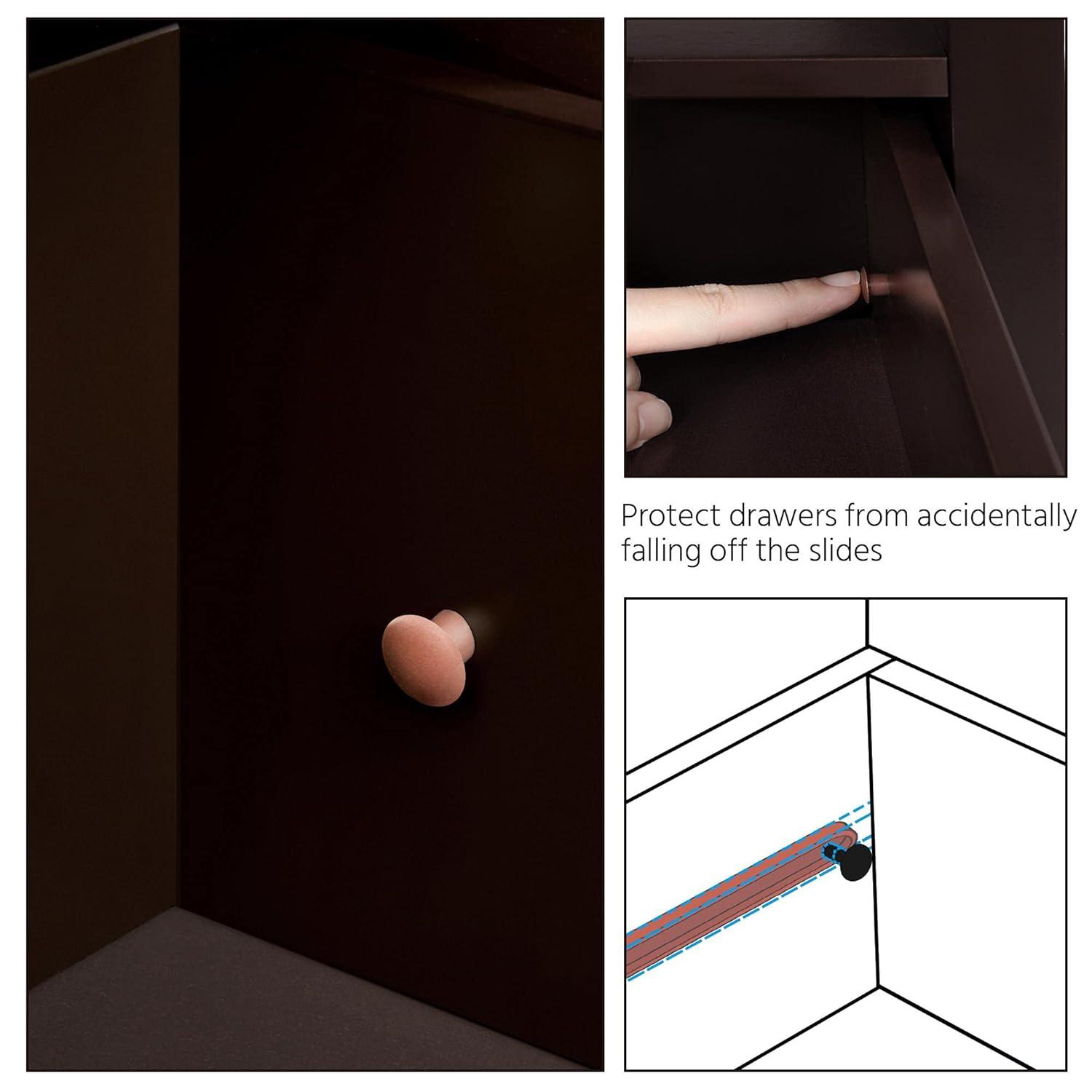 Espresso MDF Bathroom Floor Cabinet with Adjustable Shelving