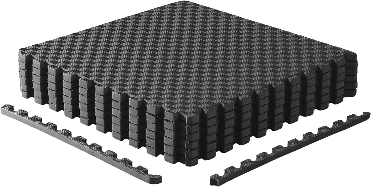 CAP CAP Interlocking Exercise Foam Mats, 24 SQ.FT Diamond, TATAMI, T-Pattern 3/4-Inch Thickness Tiles
