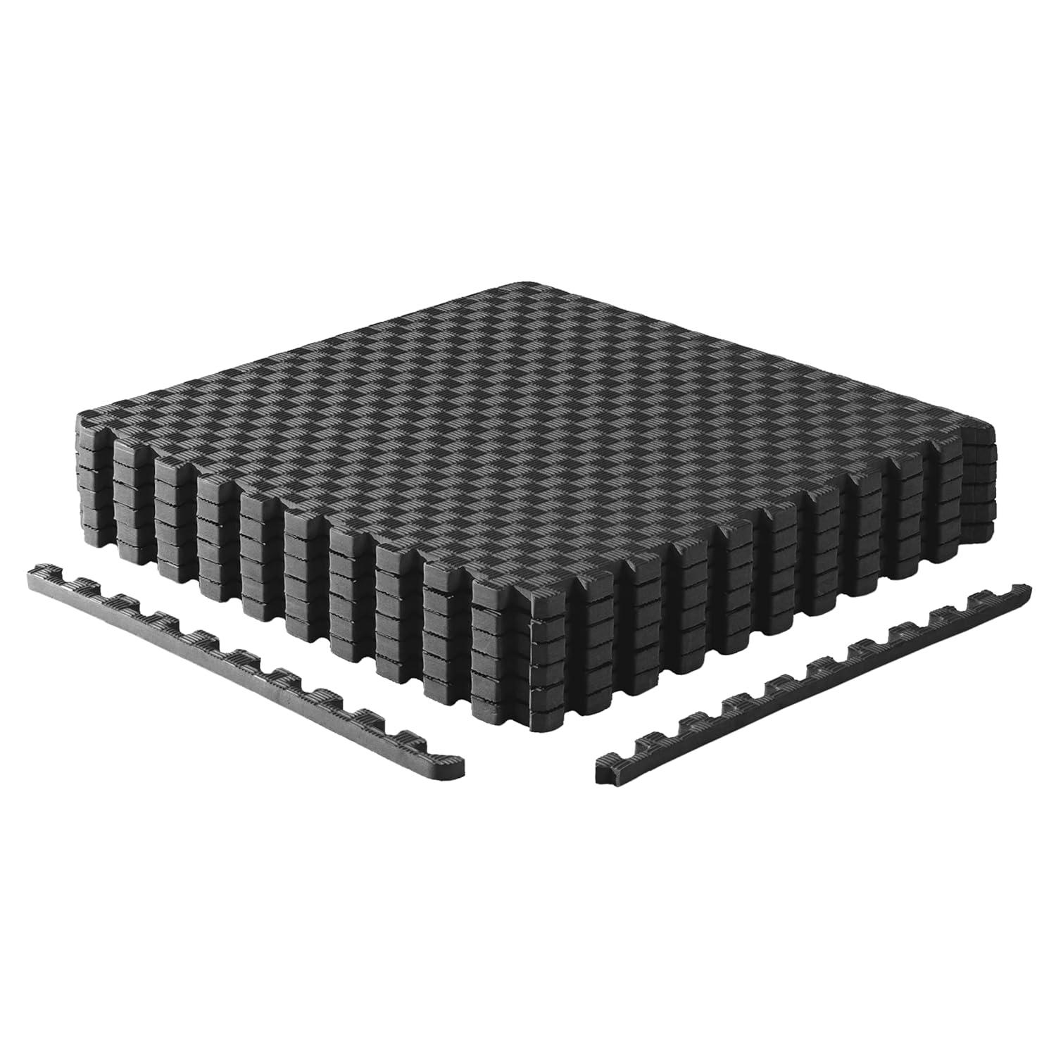 CAP CAP Interlocking Exercise Foam Mats, 24 SQ.FT Diamond, TATAMI, T-Pattern 3/4-Inch Thickness Tiles