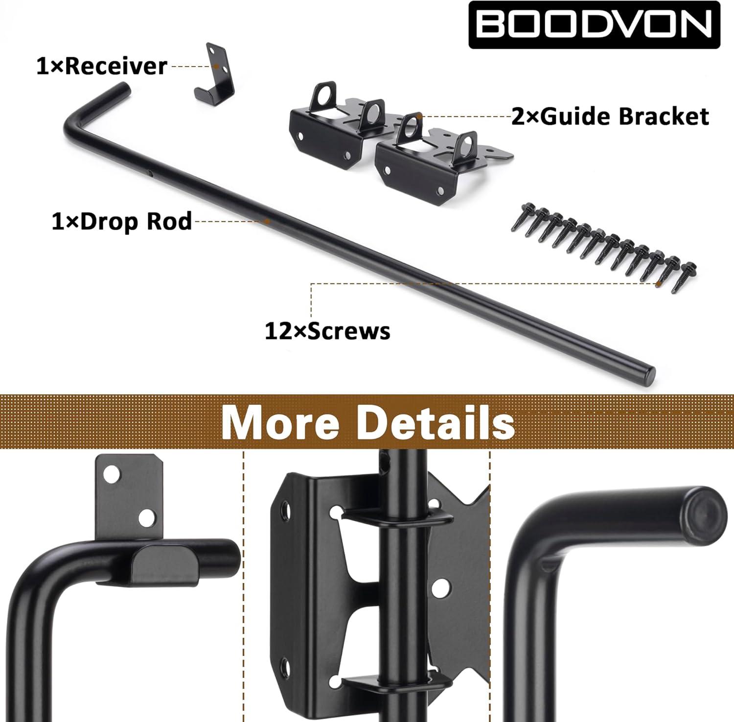 Uxcell 18" Cane Bolt Gate Drop Rod for Wood Fence, Iron Gate Hardware Ground Latch for Wooden Fence and Holding Door