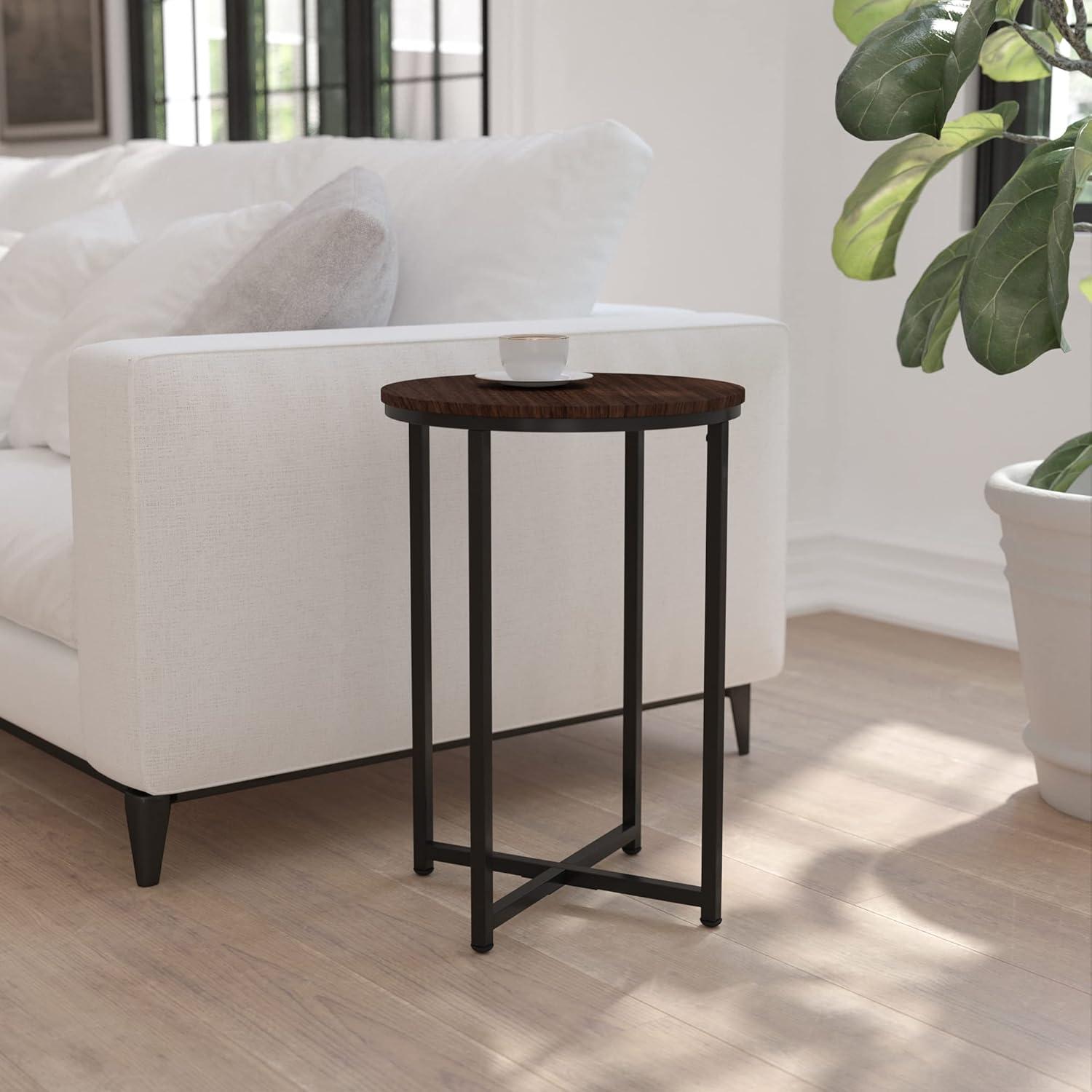 Flash Furniture Hampstead Collection End Table - Modern Laminate Accent Table with Crisscross Frame