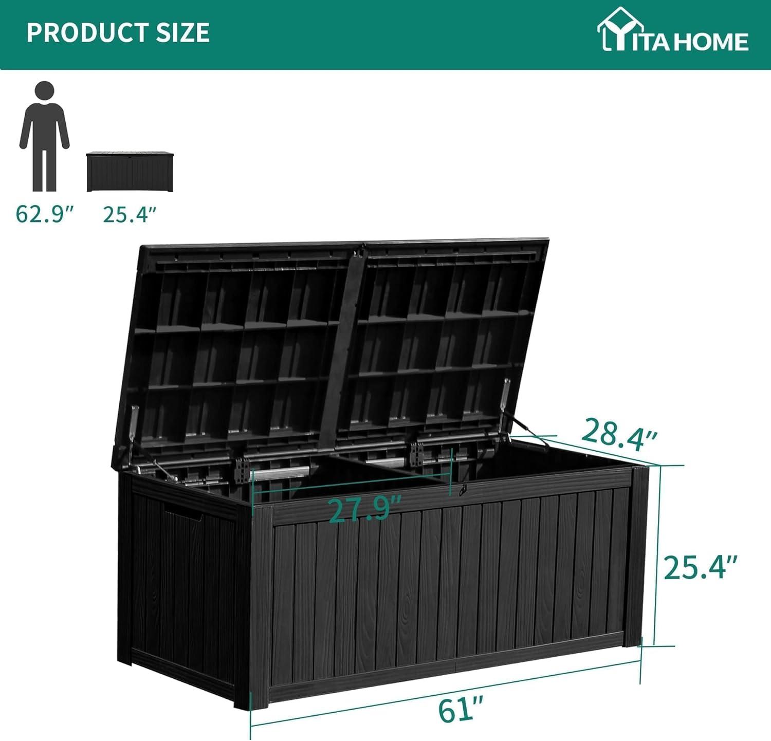 Black 150 Gallon Lockable Plastic Deck Box