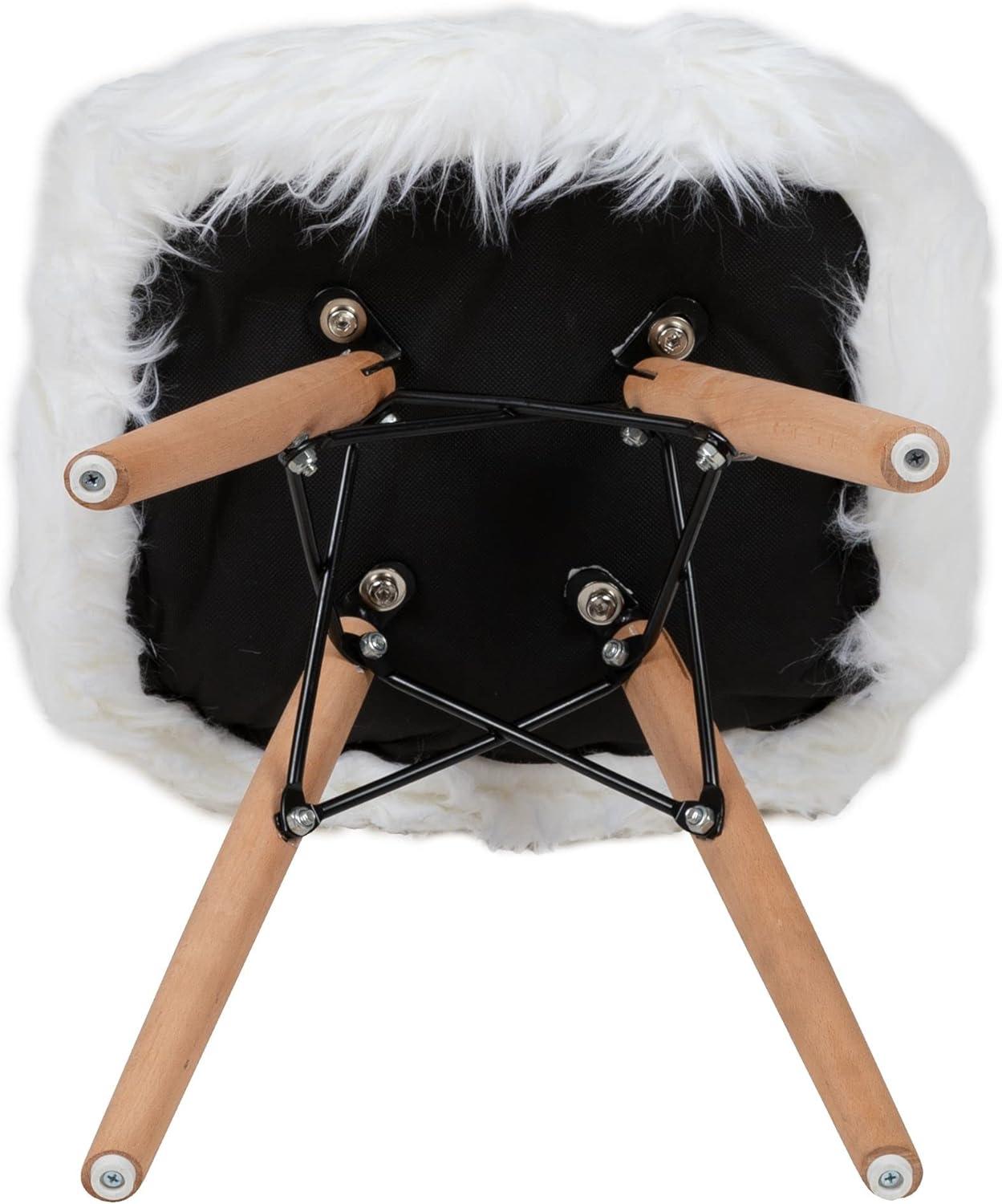 Flash Furniture Shaggy Dog White Accent Chair