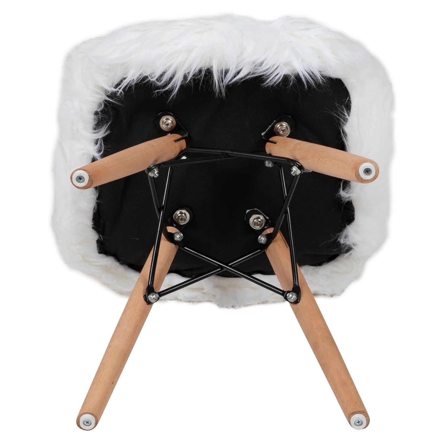 Flash Furniture Shaggy Dog White Accent Chair